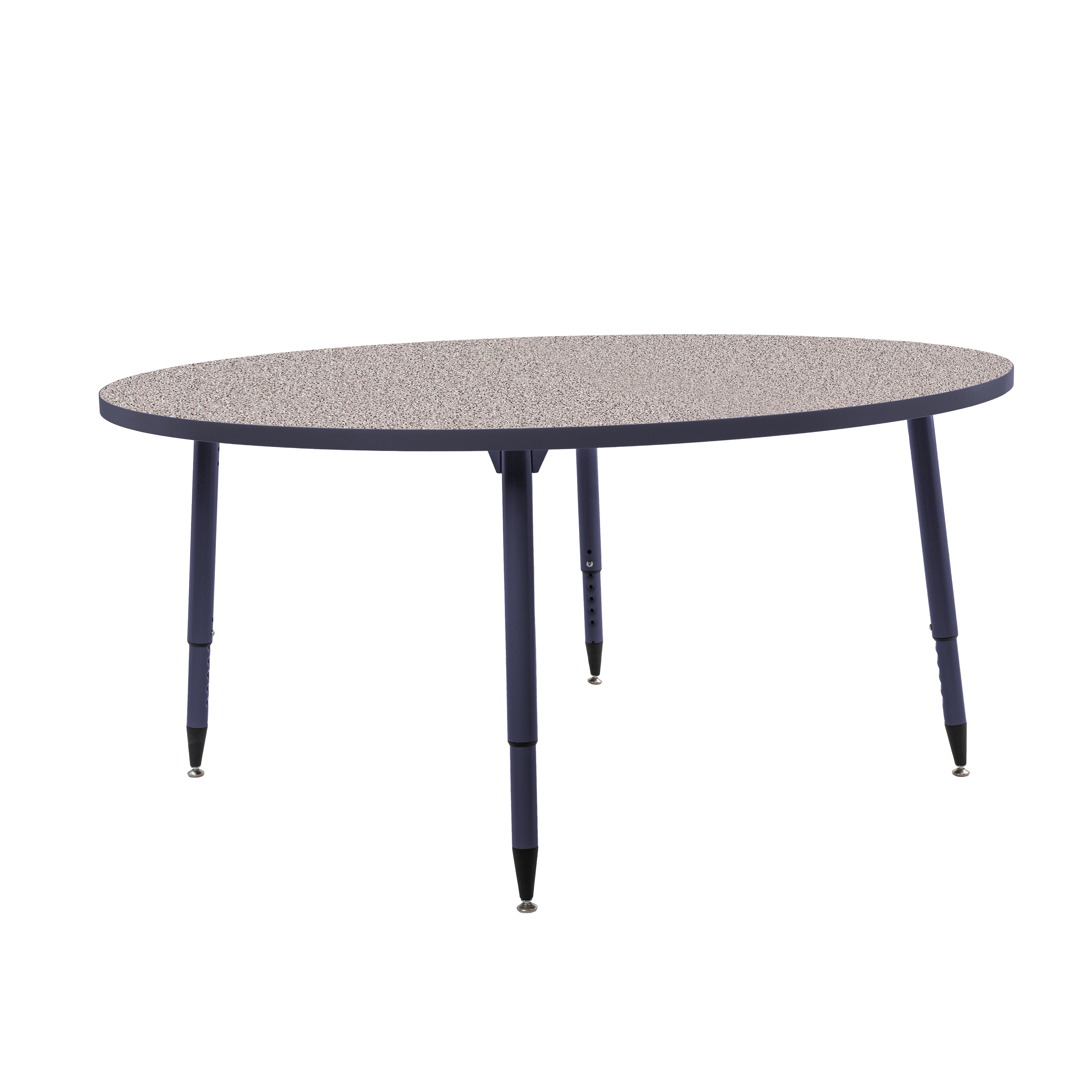 Adapte 60" Round Thermofused Activity Table with Adjustable Tapered Legs - Gray/Navy