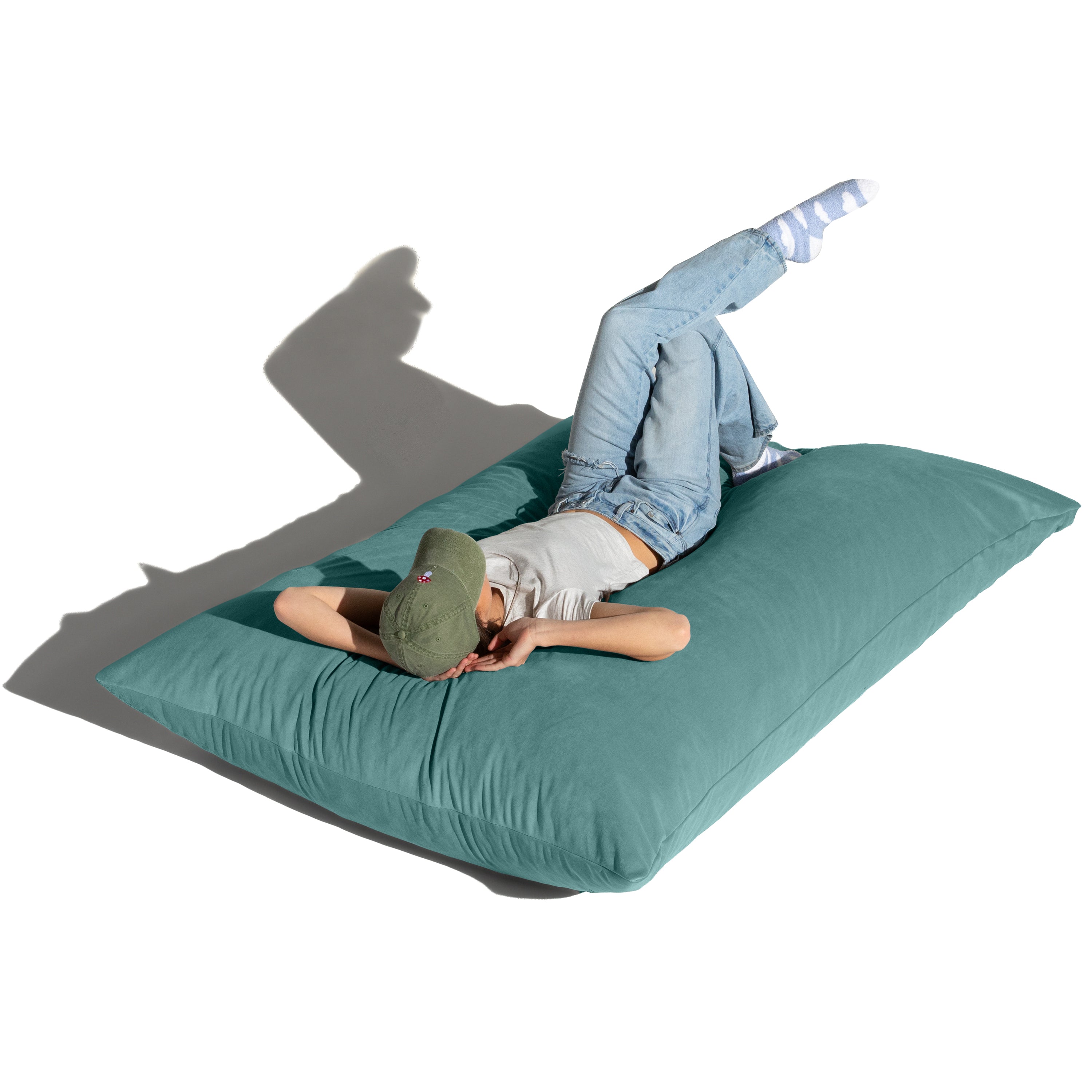 Jaxx Pillow Saxx 5.5-Foot Décor Bean Bag Giant Floor Pillow Lounge, Lush Velvet Turquoise