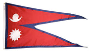 Nepal Flag 2x3 ft. Nylon SolarGuard Nyl-Glo 100% Made in USA to Official United Nations Design Specifications.