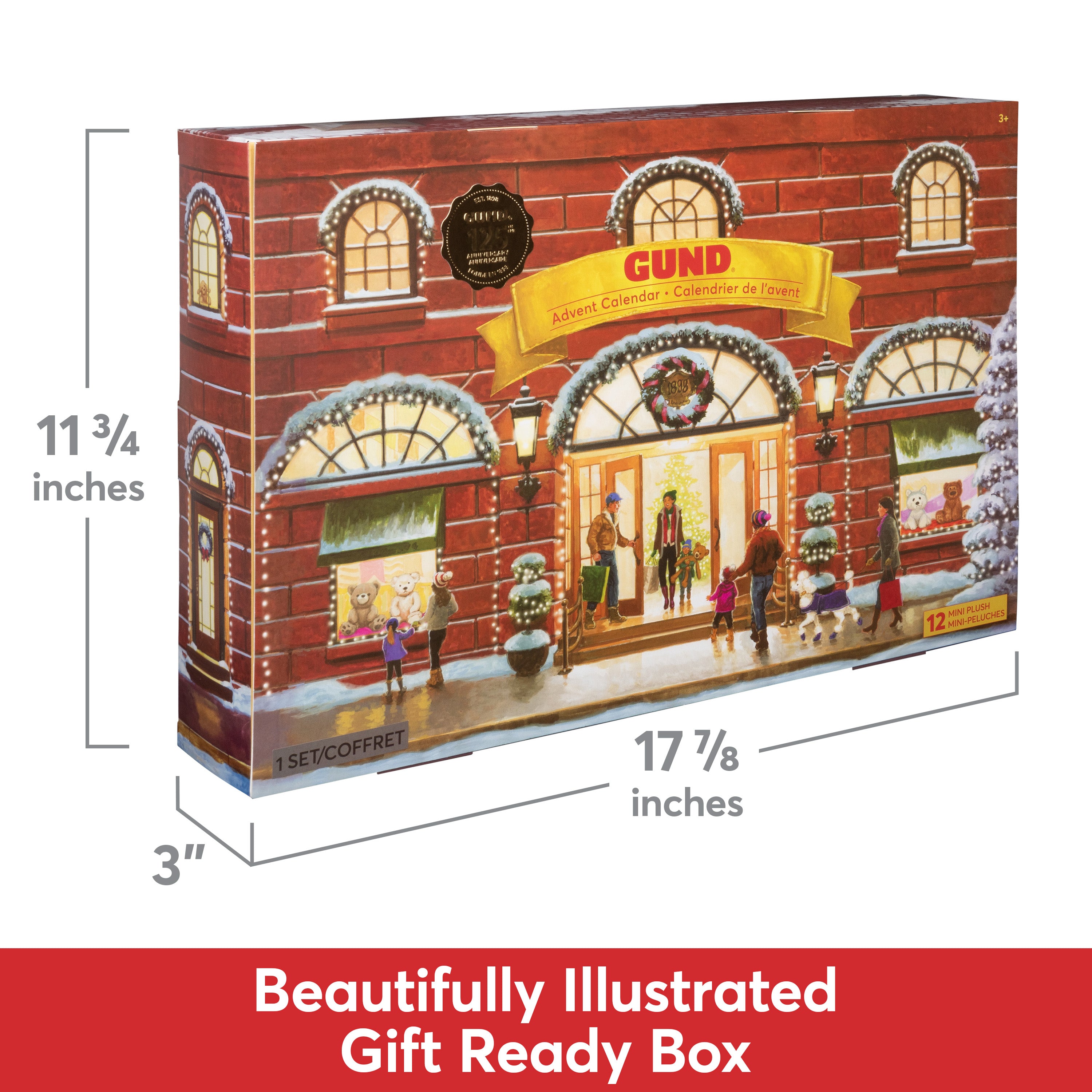 GUND 12-Day Surprise Plush Advent Calendar, Advent Calendar 2024, Holiday Gift for Ages 3 and Up, 18”