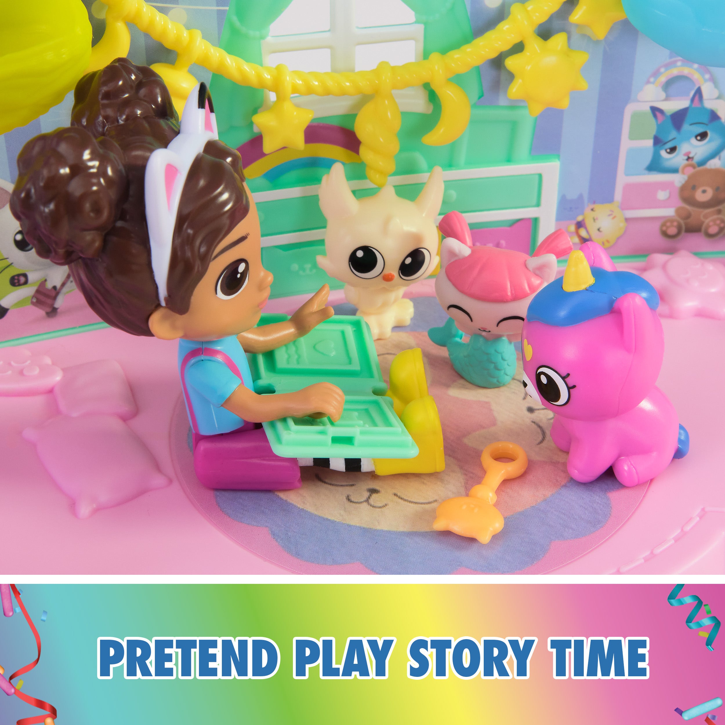 Gabby's Dollhouse Kitty Care Ear Purrfect Playroom – 17-Piece Playset with 4 Toy Figures, Dollhouse Furniture, Doll Accessories & Baby Doll Stuff for Kids Ages 3+