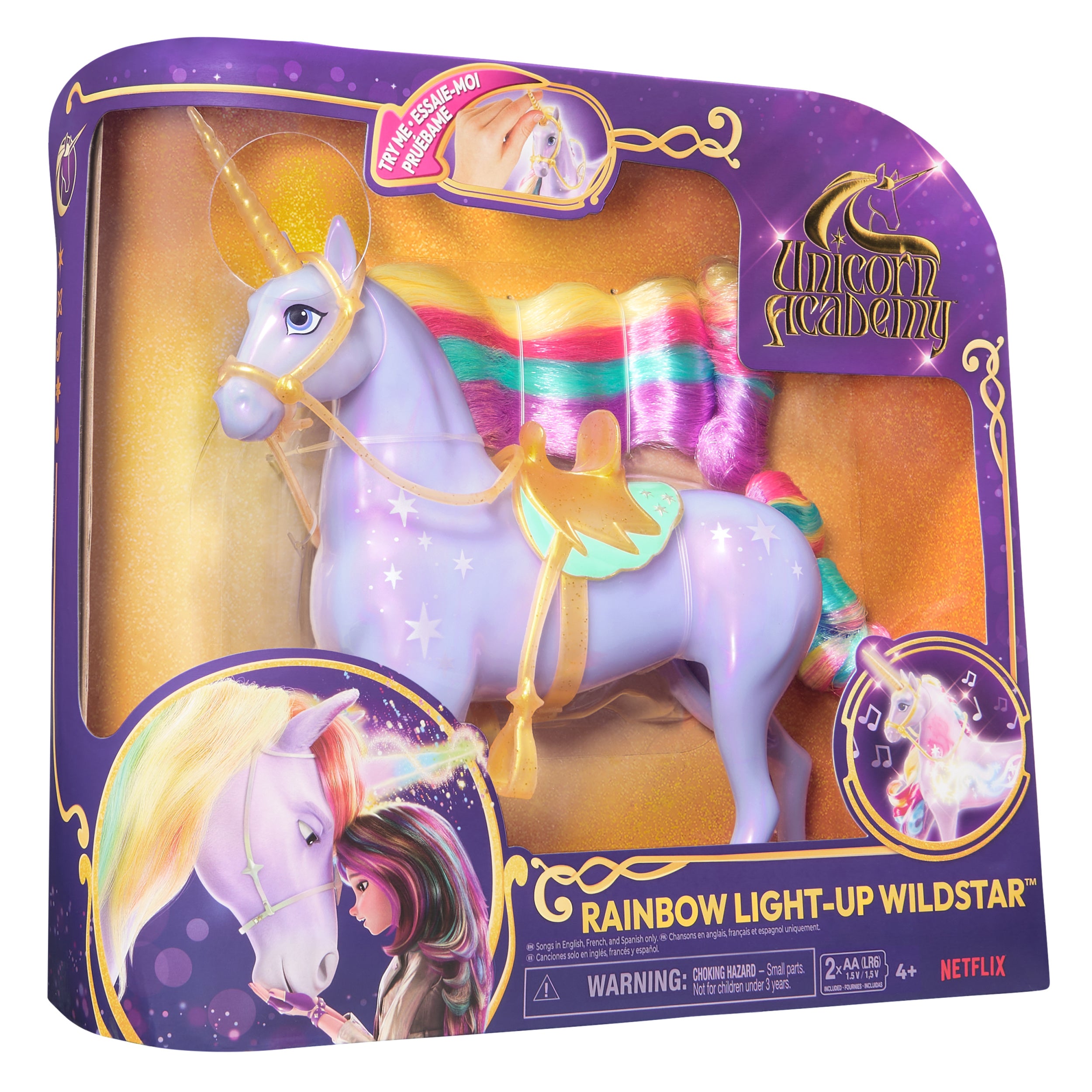 Unicorn Academy, Interactive Rainbow Light-up Wildstar Unicorn Toy with Lights, Sounds & Music, Dolls & Unicorn Toys for Girls Ages 4 and up