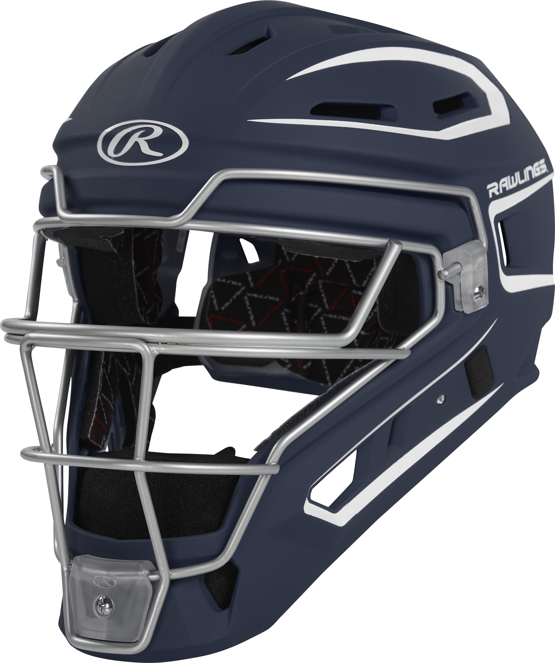 Rawlings Velo 2.0 Matte Junior Catchers Helmet - Navy/White