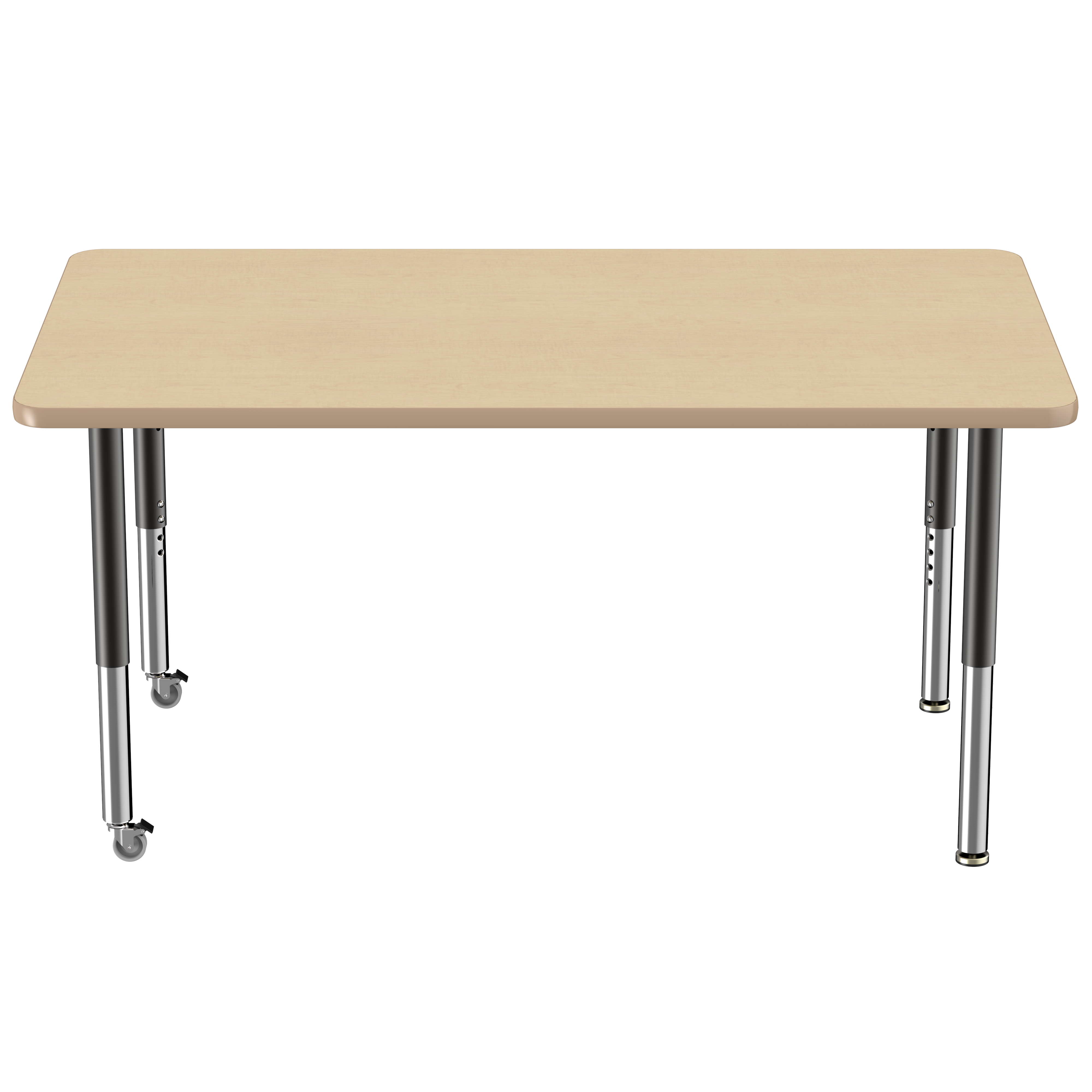 36" x 60" Rectangle T-Molding Activity Table with Adjustable Super Legs - Maple/Maple/Black
