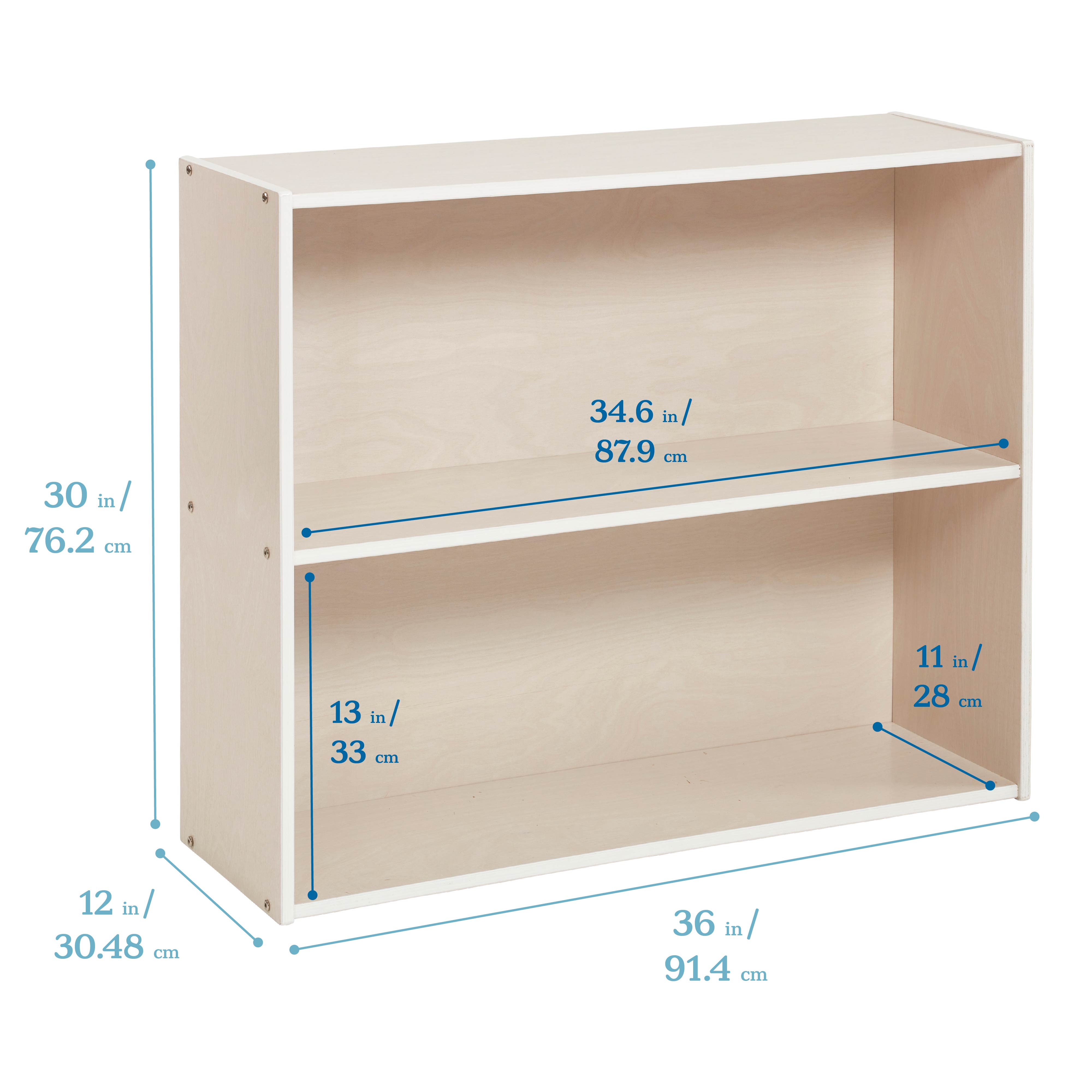 Streamline 2-Shelf Storage Cabinet with Back 30in H - White Wash