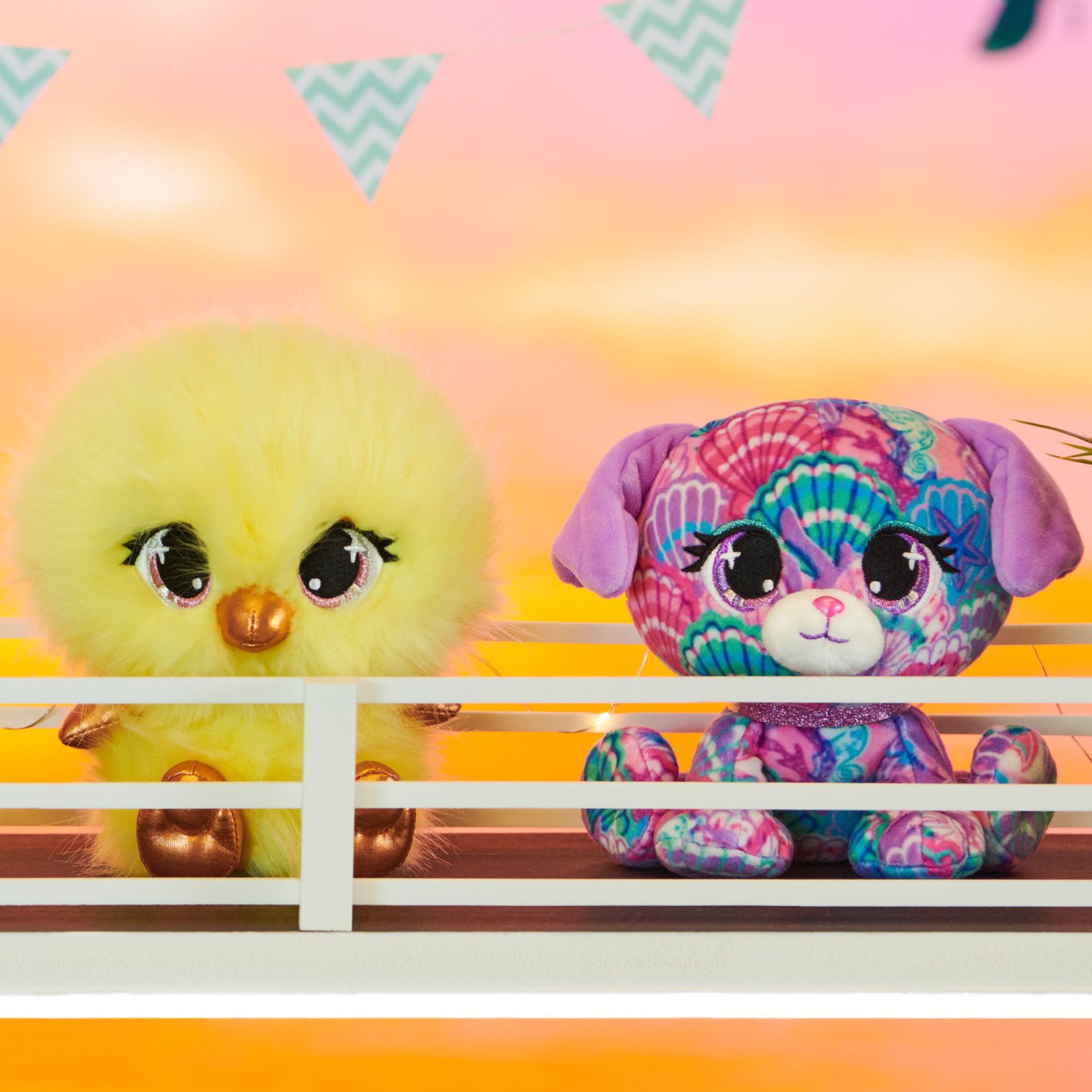 P.Lushes Designer Fashion Pets Gia Fluffertin Premium Chick Stuffed Animal, Yellow, 6”
