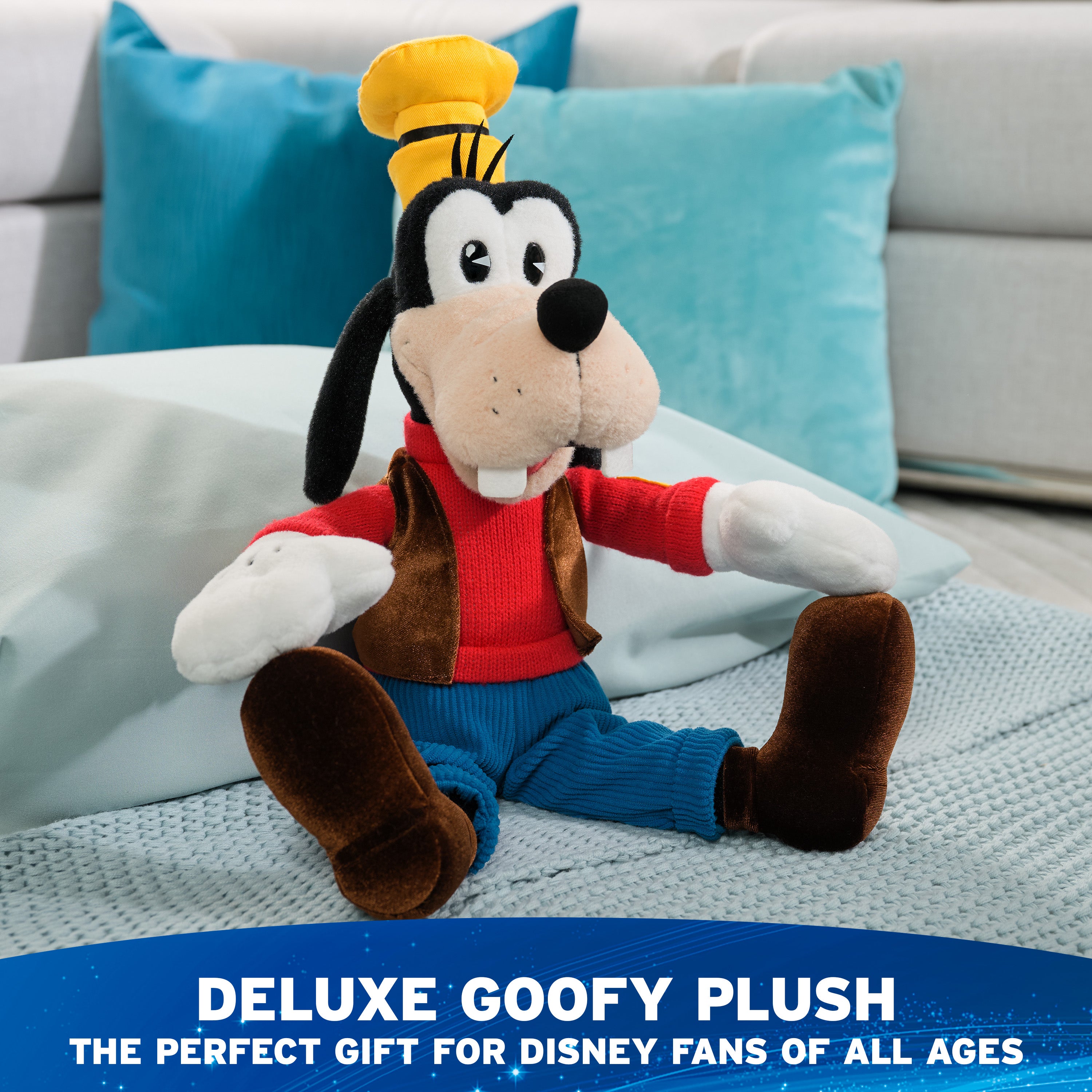 GUND Disney Official Goofy Classic Plush, Mickey and Friends, Deluxe Collector Stuffed Animal for Ages 1 and Up, Blue/White, 14”