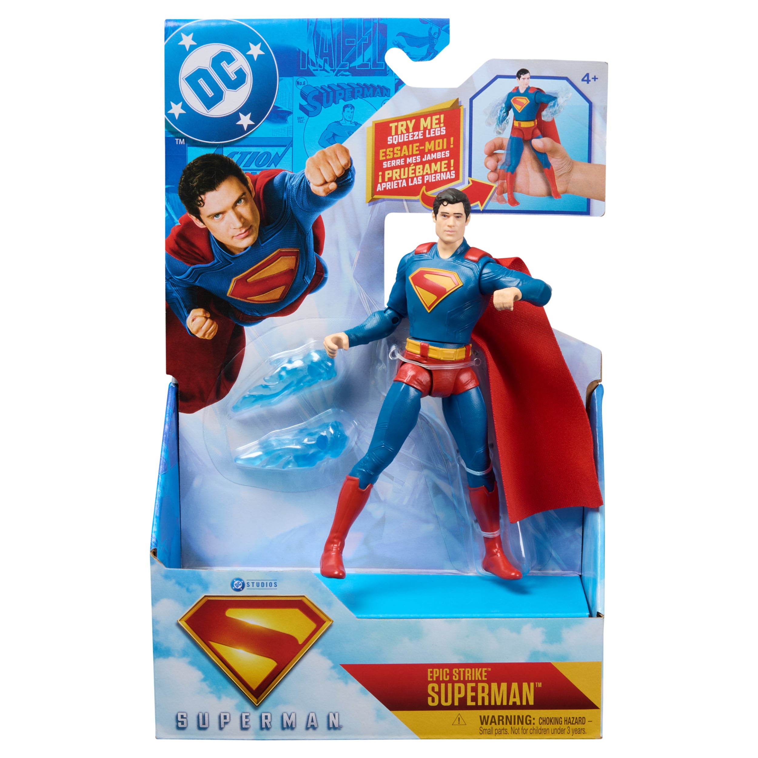 DC Comics, SUPERMAN Epic Strike Action Figure, 6-Inch Tall, Authentic Movie Styling, Includes 2 Accessories, Kids Toys for Boys and Girls Ages 4 and Up
