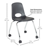 18" Mobile Chair with Casters - Black