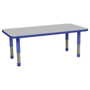 24" x 48" Rectangle T-Molding Activity Table with Adjustable Tiny Tot Legs - Gray/Blue