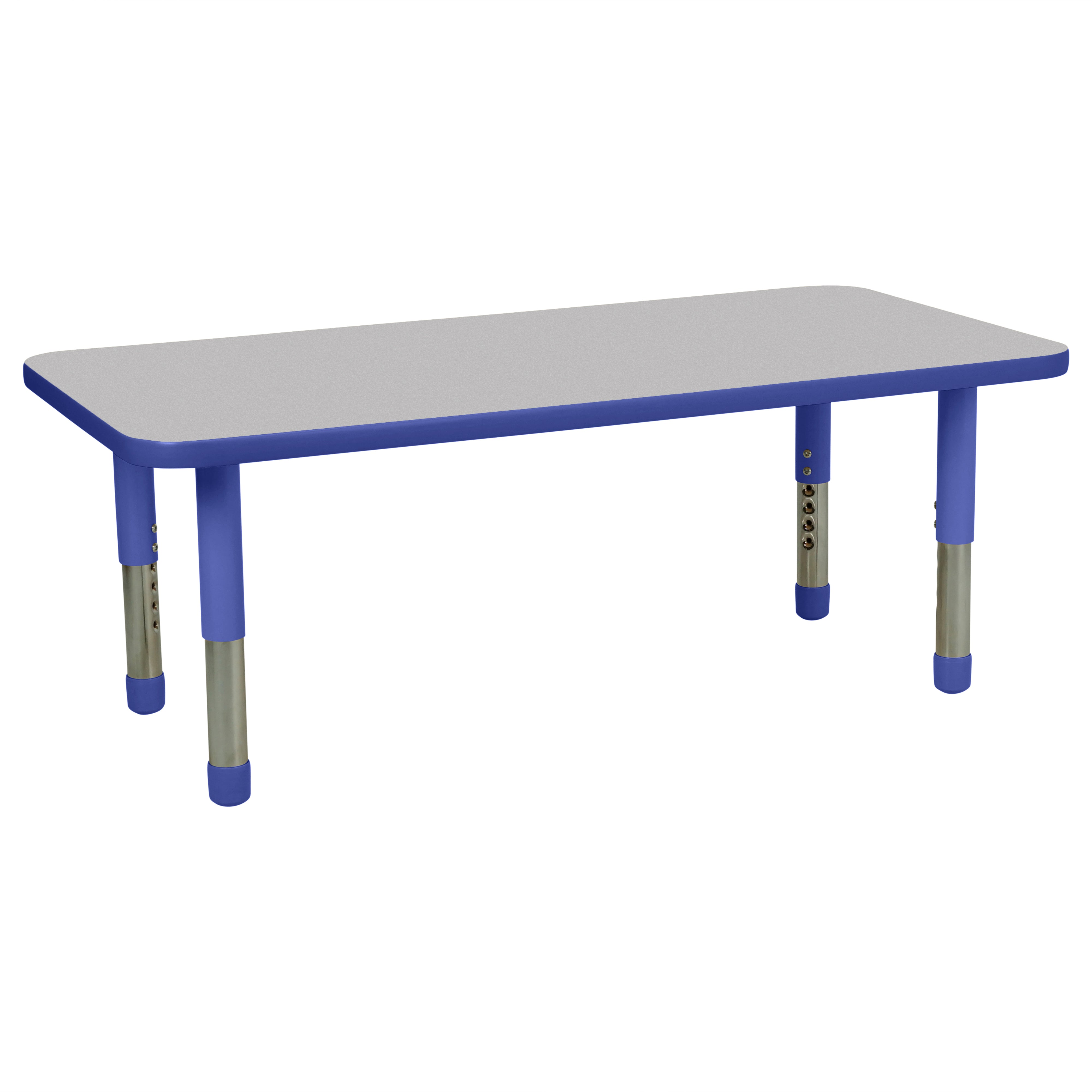 24" x 48" Rectangle T-Molding Activity Table with Adjustable Tiny Tot Legs - Gray/Blue