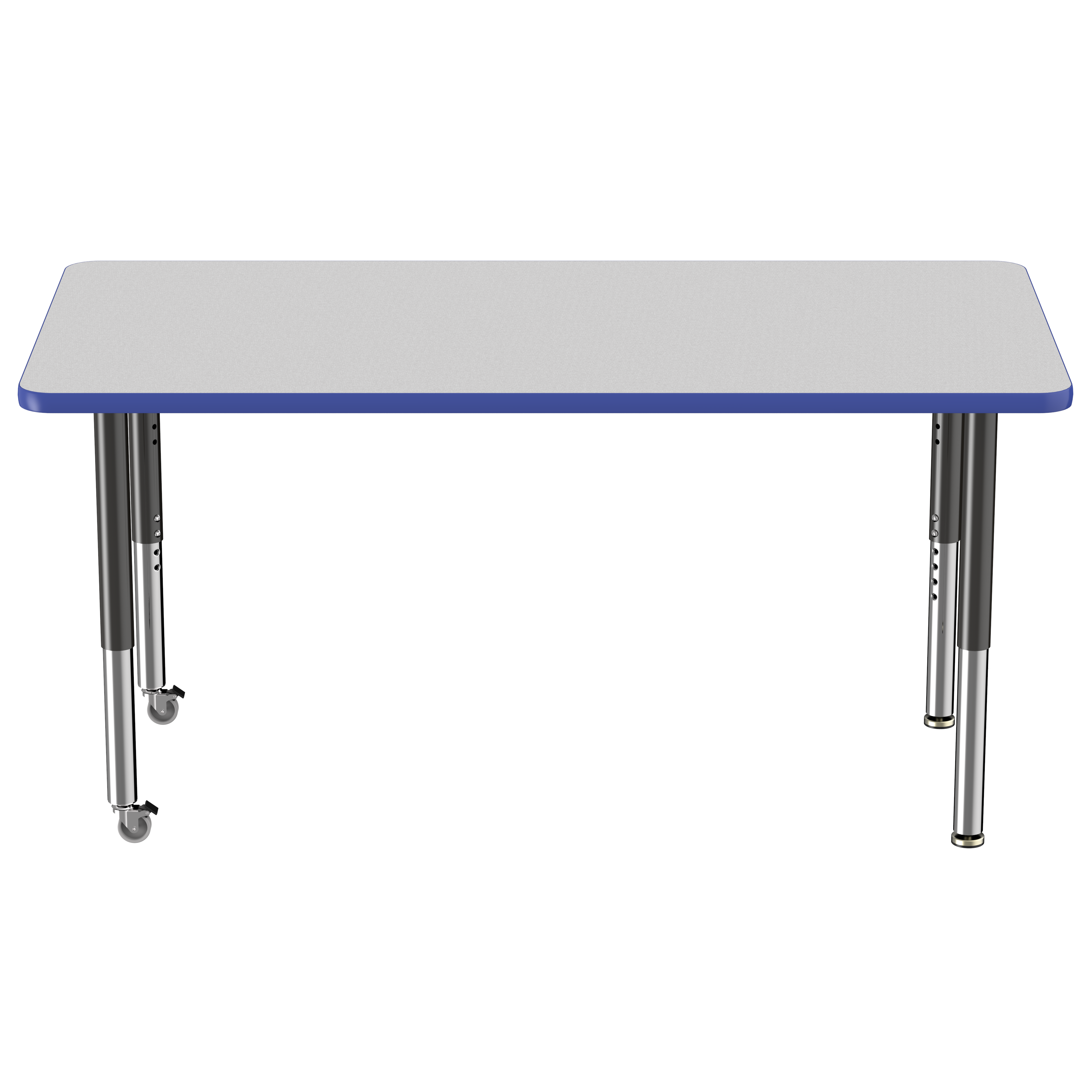 30" x 60" Rectangle T-Molding Activity Table with Adjustable Super Legs - Gray/Blue/Black