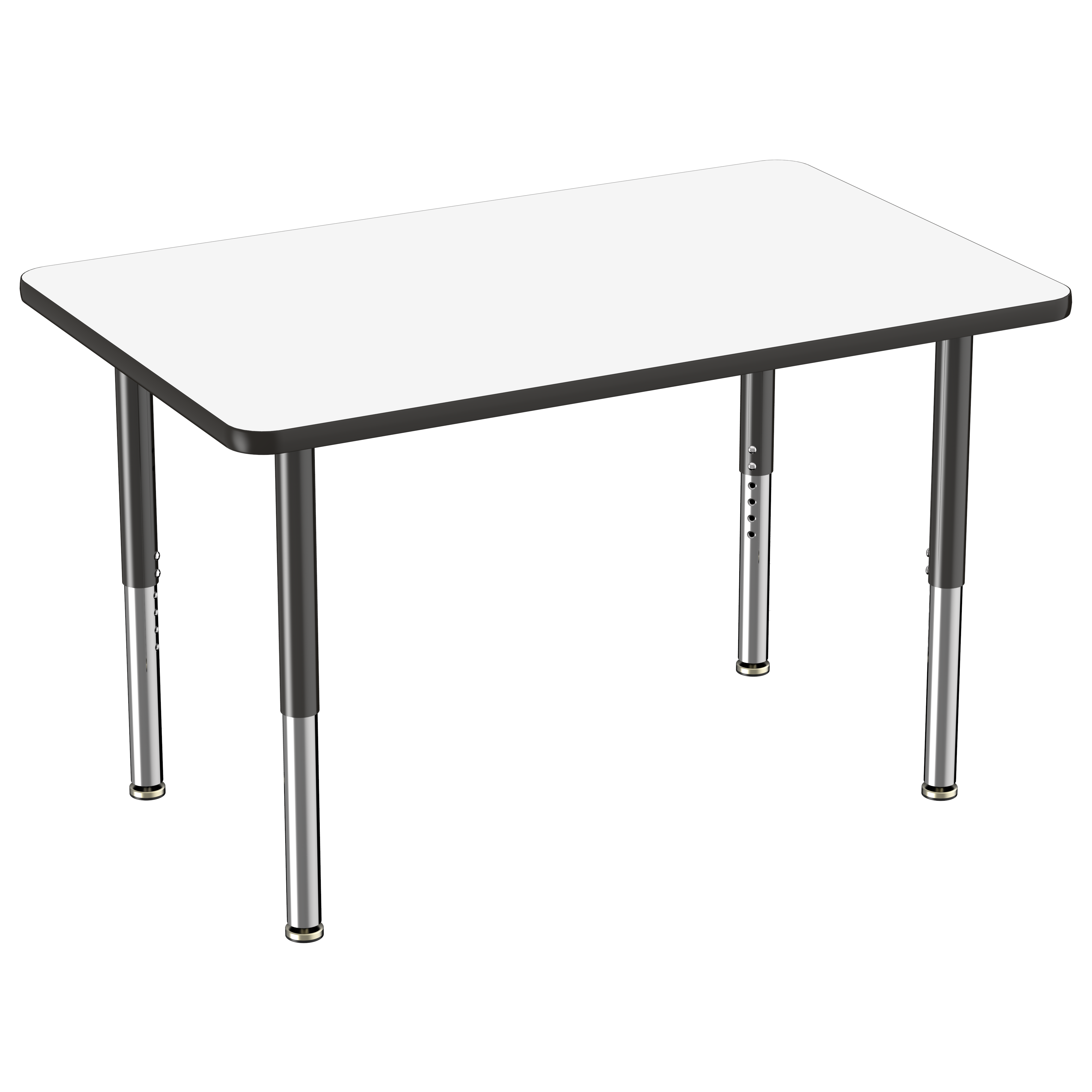 30" x 48" Rectangle Dry-Erase Activity Table with Adjustable Super Legs - Whiteboard/Black