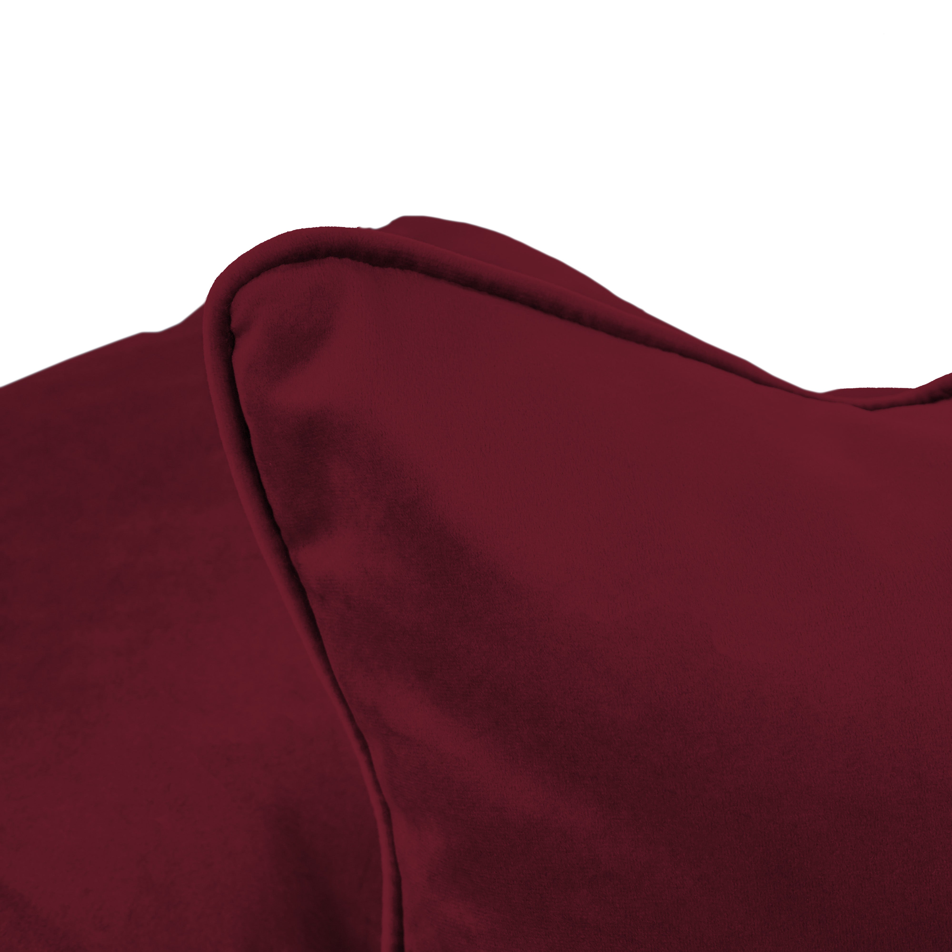 16" x 24" Rectangle Lumbar Microfiber Pillow with Piping, 2-Piece - Bordeaux