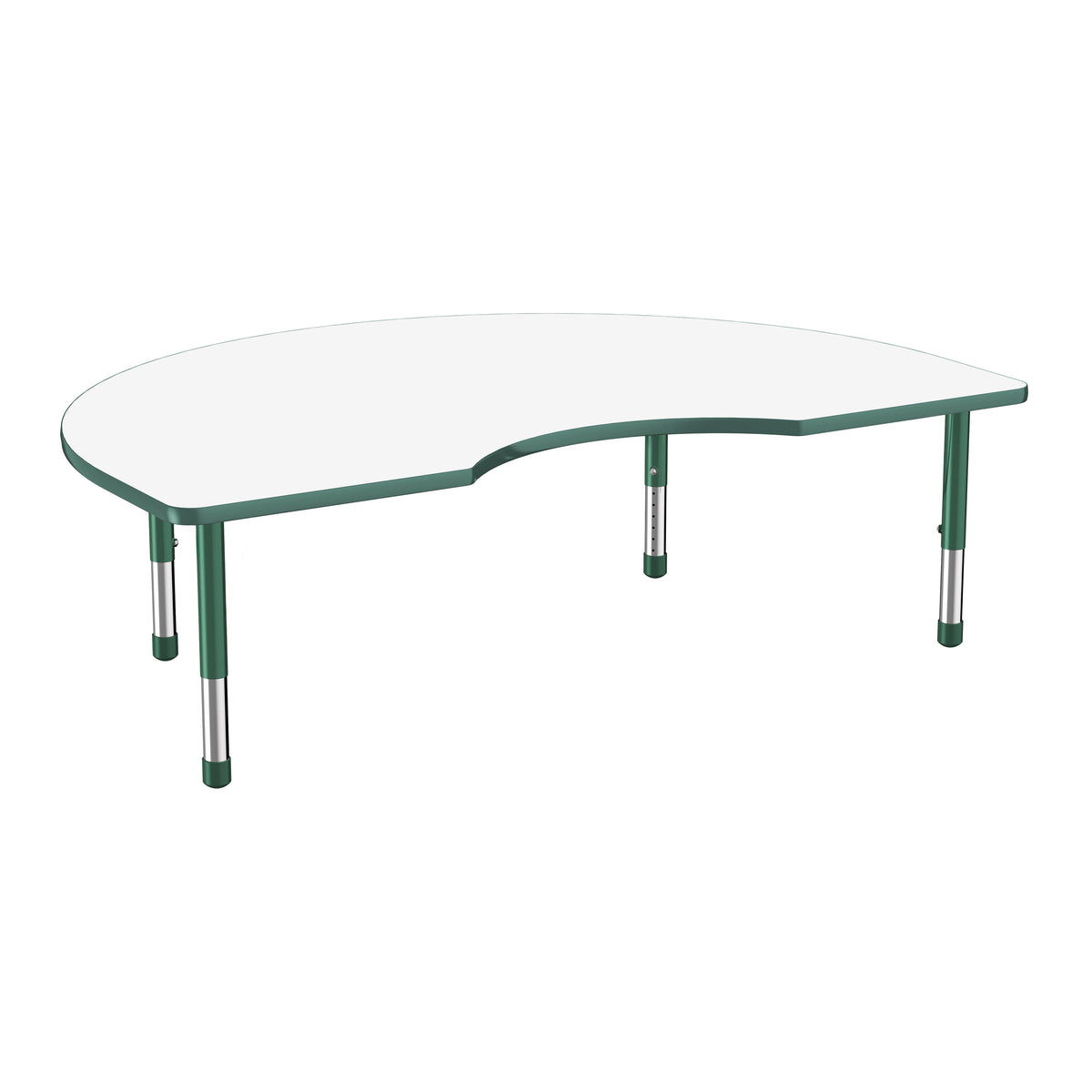 48" x 72" Kidney Dry-Erase Activity Table with Adjustable Chunky Legs - Whiteboard/Green