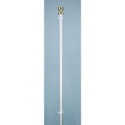 6 FT 1PC WHITE SPINNING POLE W/BALL 6PK