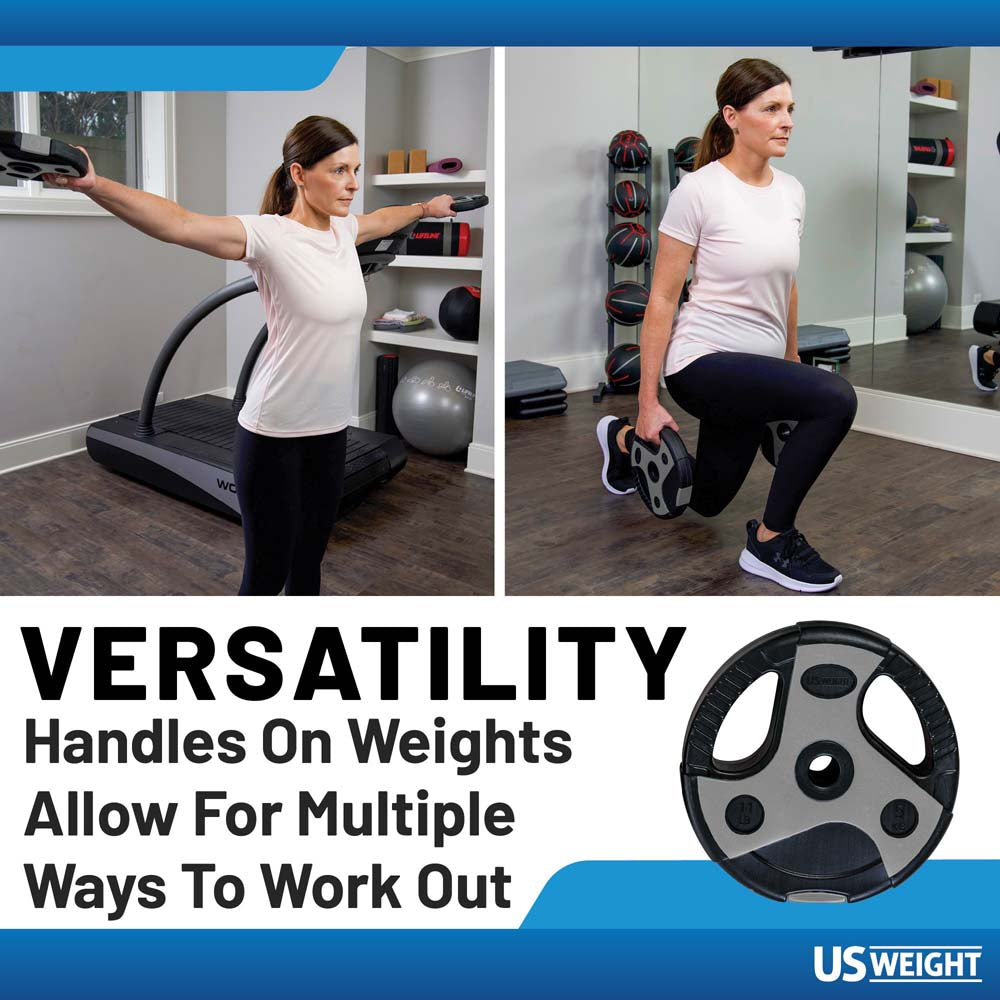 US Weight 43 LB Barbell Weight Set with 55" Adjustable Bar
