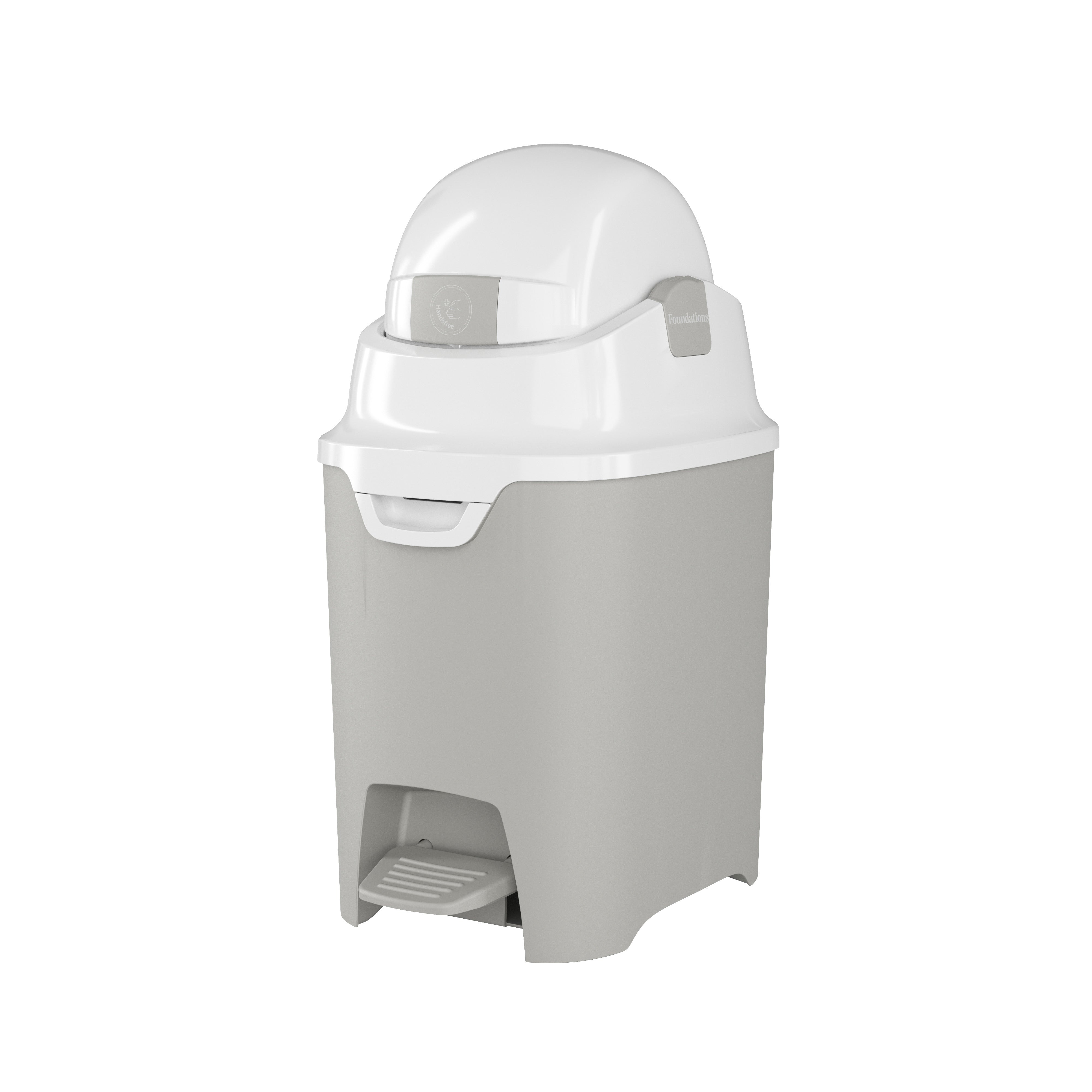 Foundations Pro Series Mini Hands-Free Diaper Pail, Gray