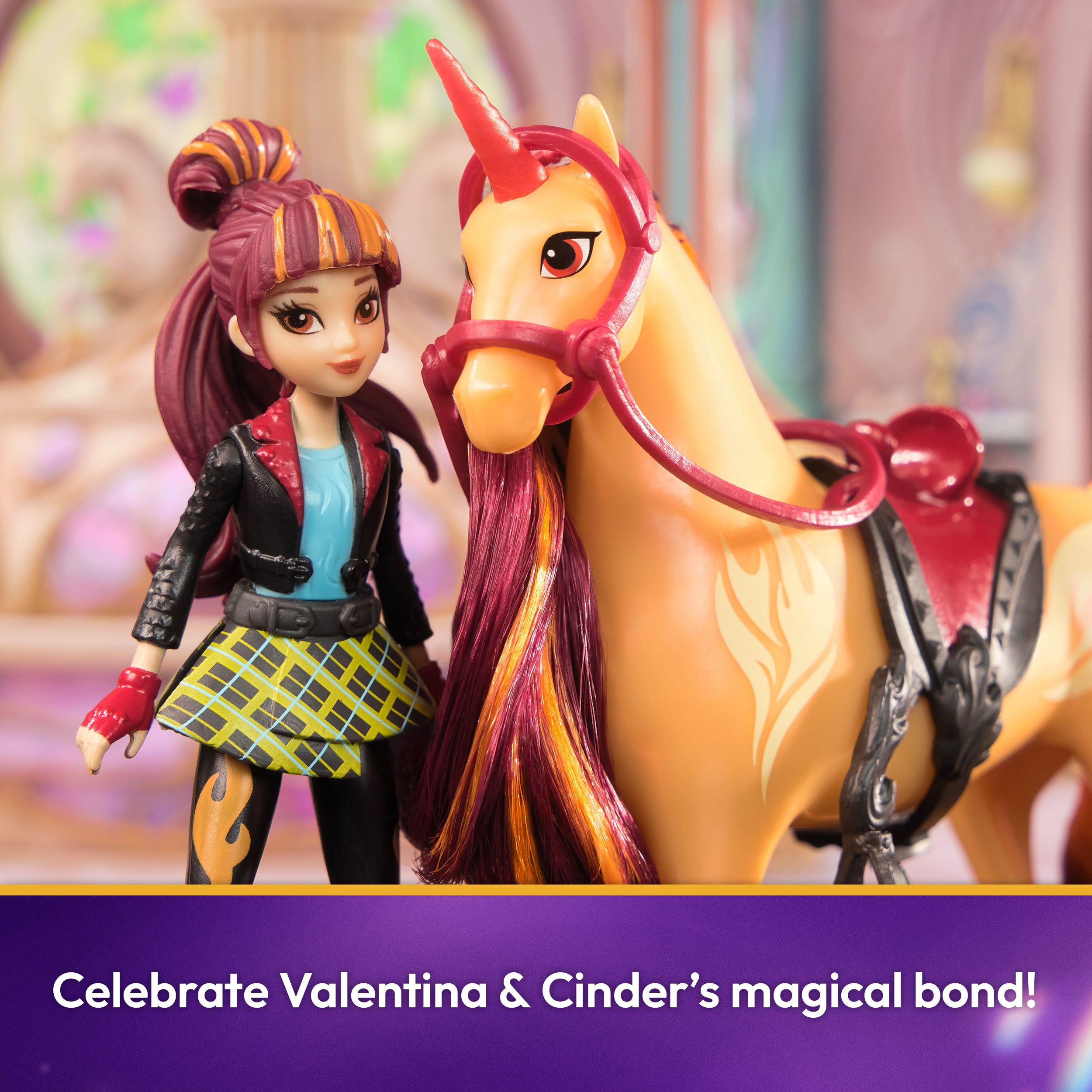 Unicorn Academy, Valentina & Cinder with 2 Accessories & Hair Tool, Dolls & Unicorn Toys for Girls Ages 4 and up
