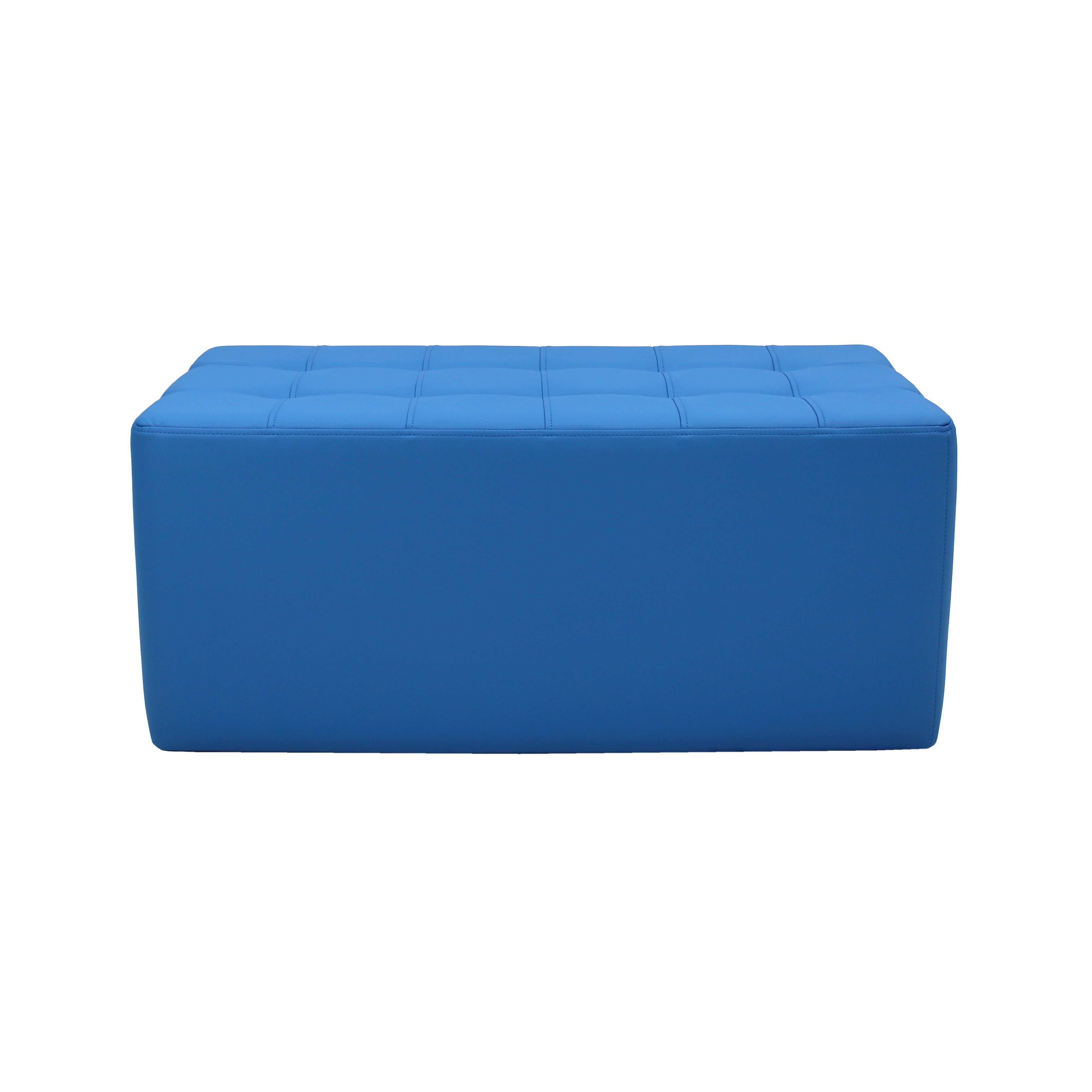 Tufted Rectangle Ottoman 16" Height - French Blue