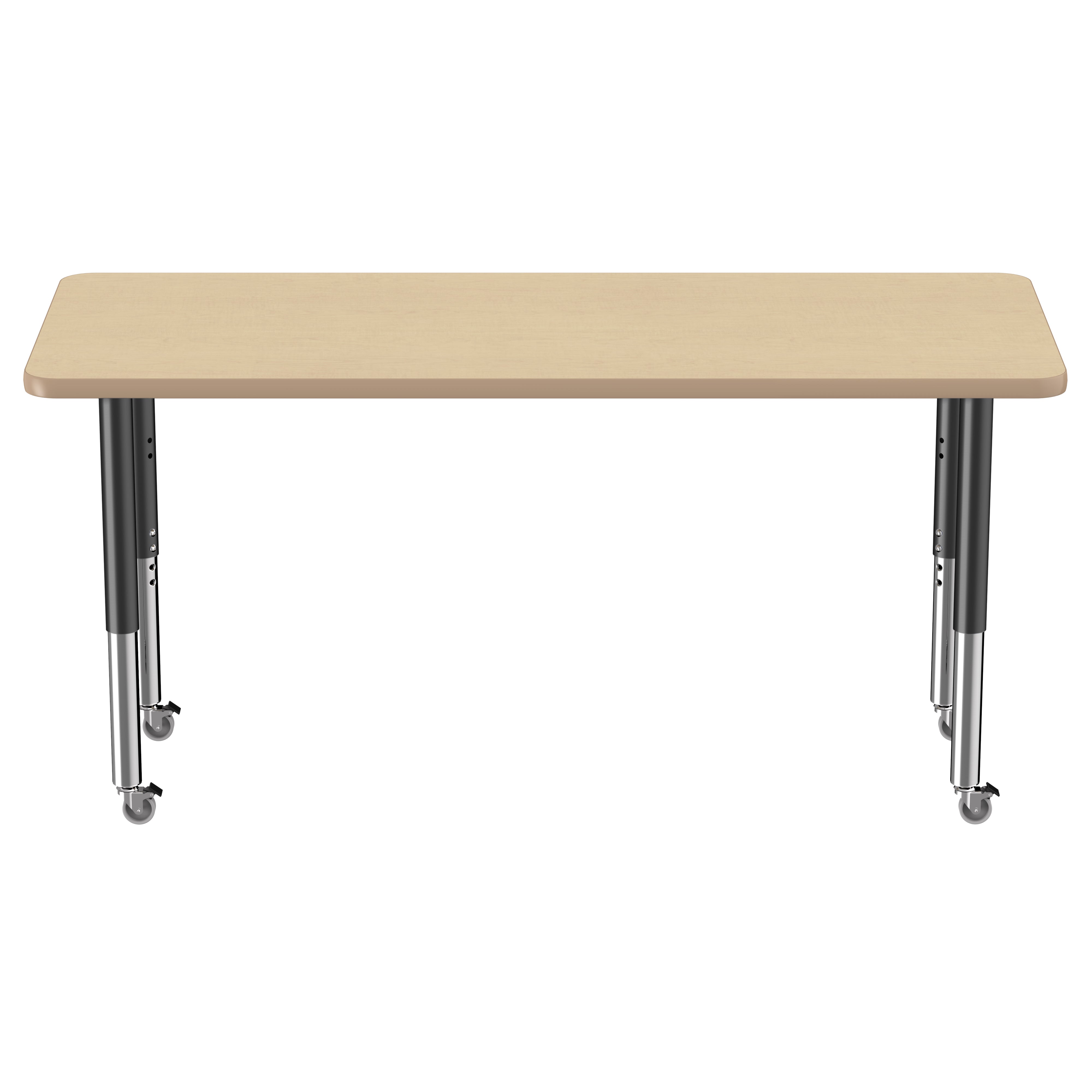 24" x 60" Rectangle Thermofused Activity Table with Adjustable Super Legs - Maple/Maple/Black
