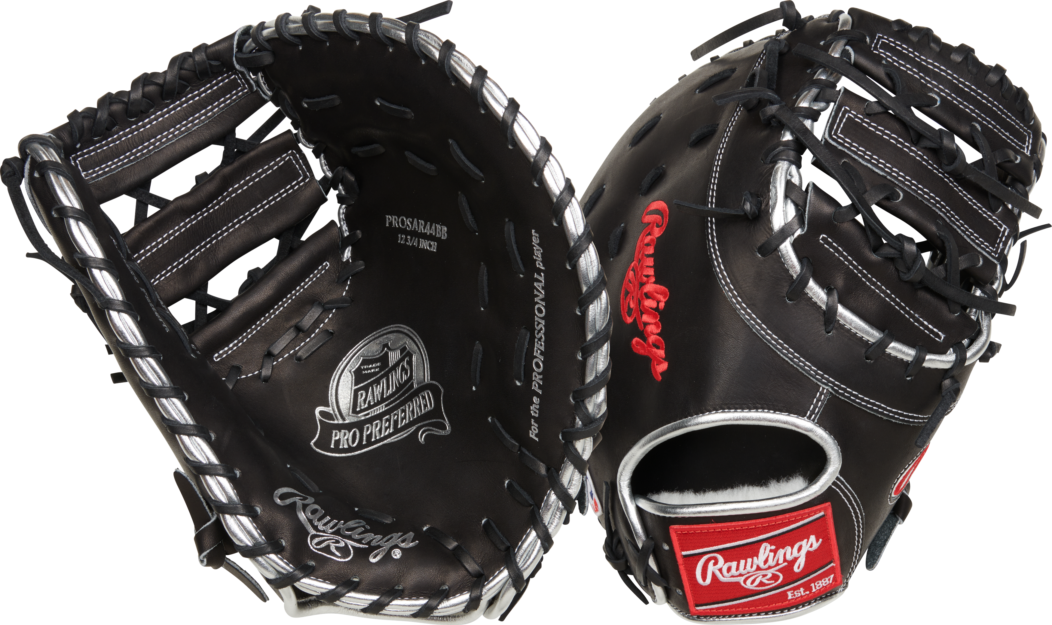Rawlings Pro Preferred Series First Base Mitt 12.75-Inch Baseball Glove - Right Hand Thrower - Black