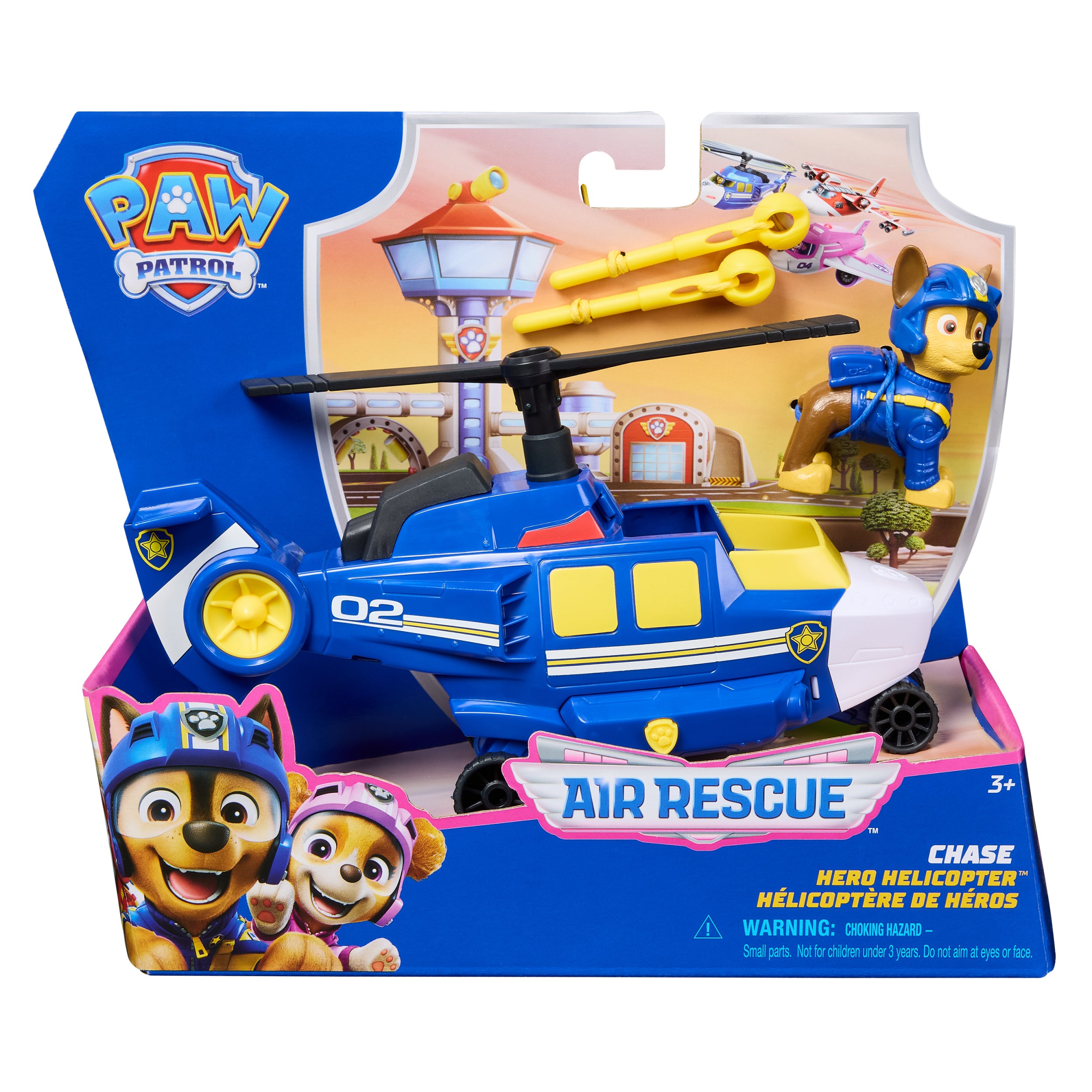PAW Patrol: Air Rescue Chase Action Figure & Hero Helicopter Toy with Projectile Launcher & 2 Projectiles, Kids Toys for Boys & Girls Ages 3+
