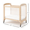 Next Gen Serenity® 3 Panel Clearview Fixed-Side Compact Crib, Natural
