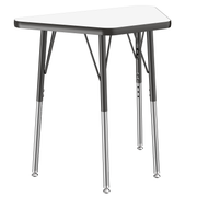 18" x 30" Trapezoid Dry-Erase Activity Table with Adjustable Standard Swivel Glide Legs - Whiteboard/Black