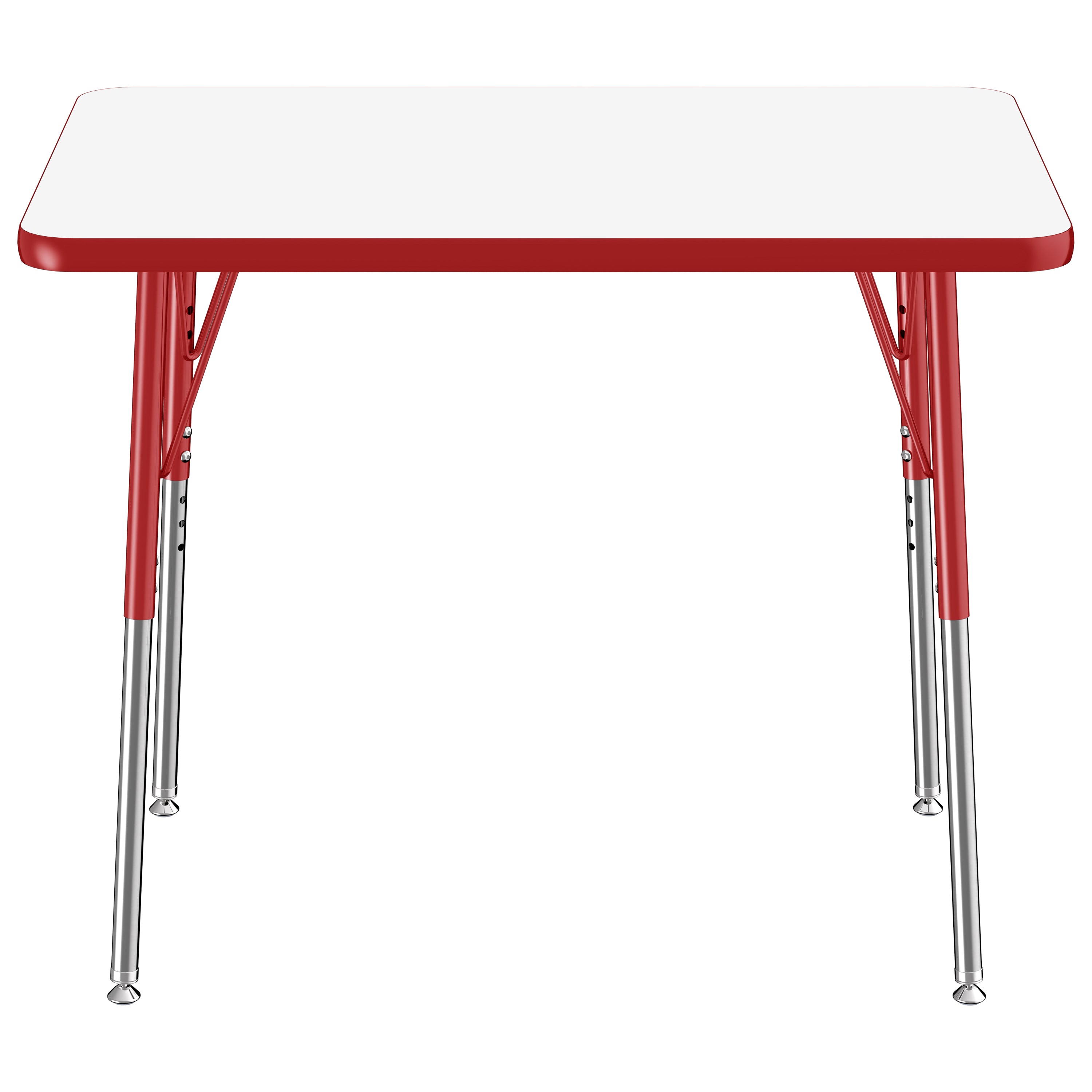 24" x 36" Rectangle Dry-Erase Activity Table with Adjustable Standard Swivel Glide Legs - Whiteboard/Red