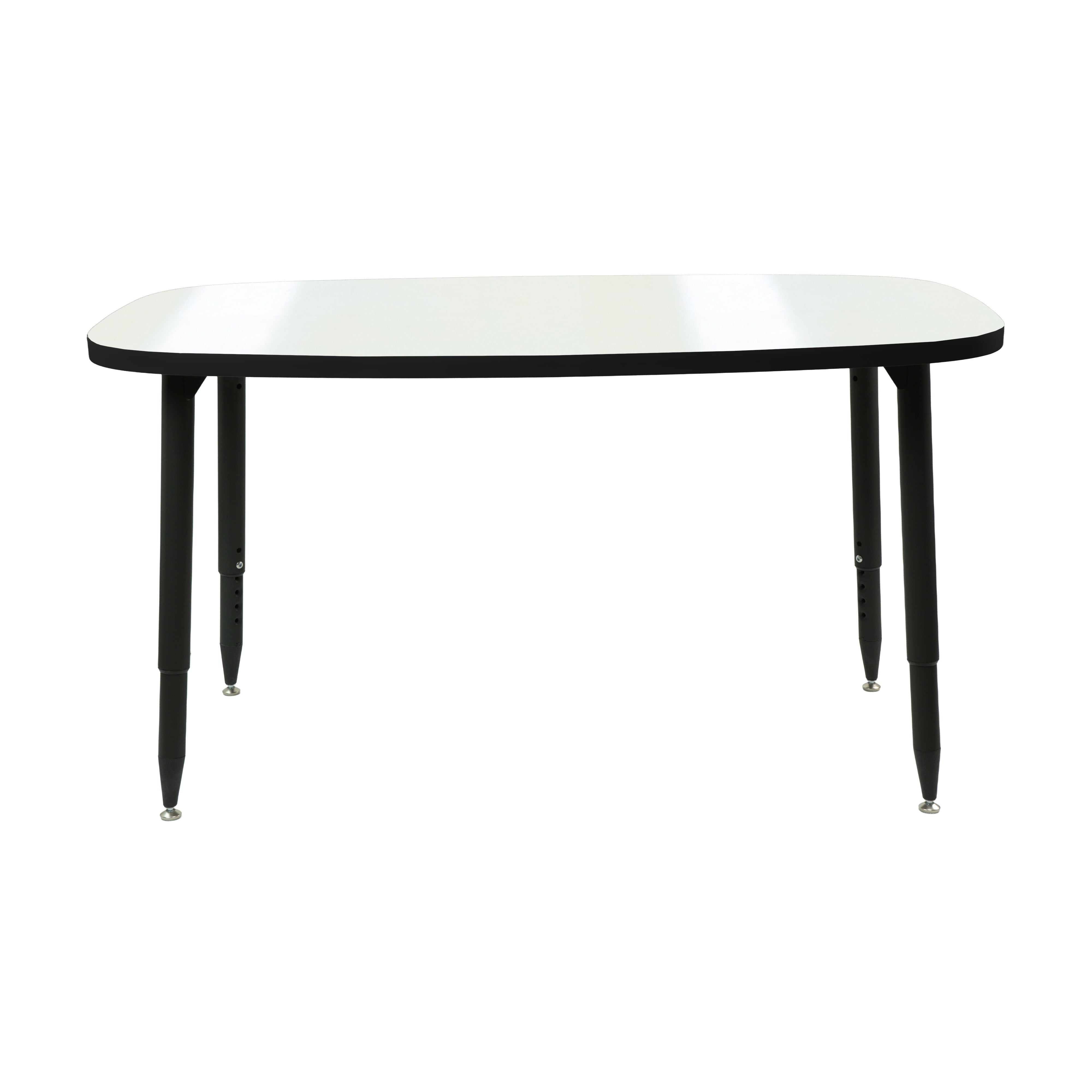 Adapte 31" x 50" Rounded Rectangle Dry-Erase Activity Table with Adjustable Tapered Legs - Whiteboard/Black