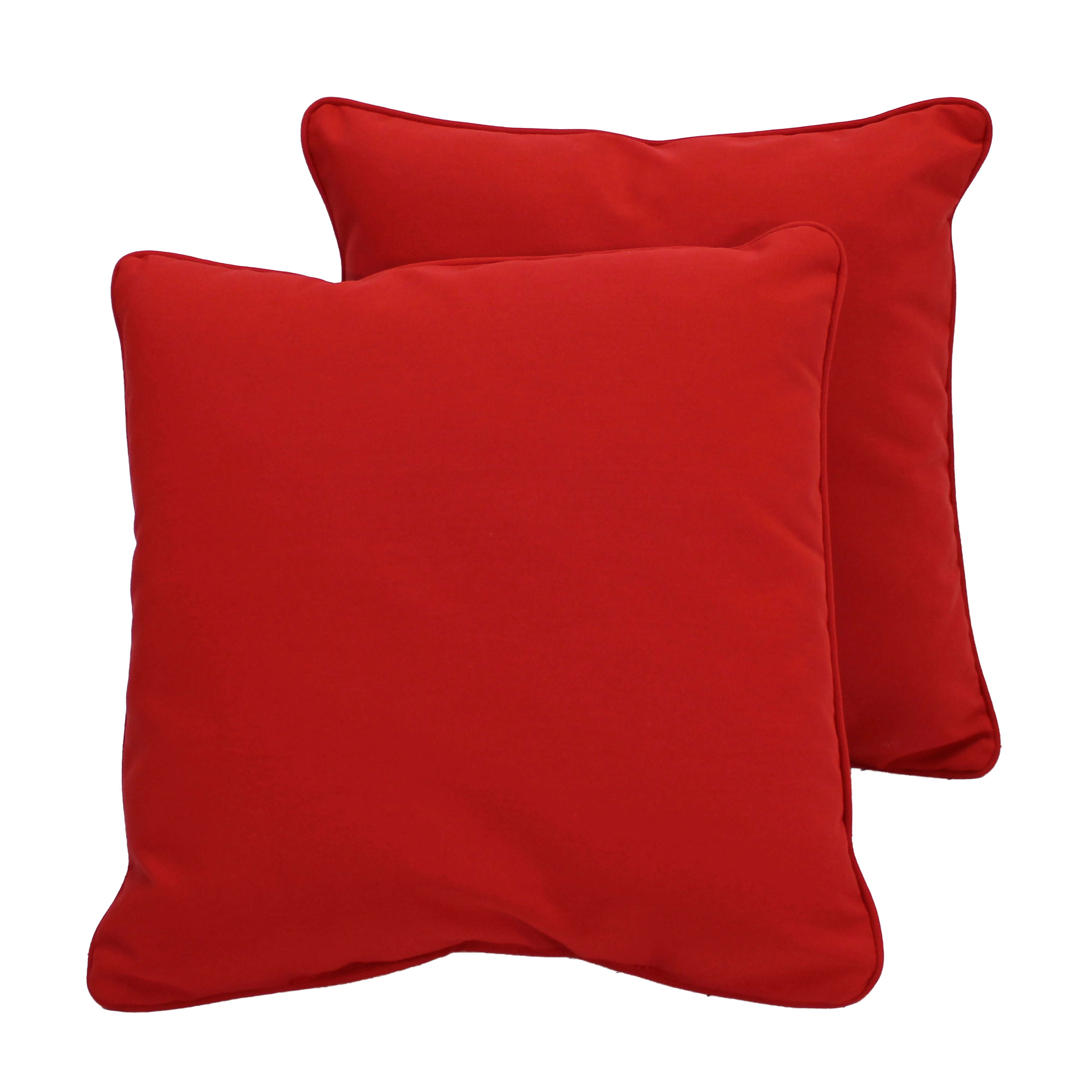 Presidio 24" x 24" Square Indoor/Outdoor Pillow with Piping, 2-Piece - Red