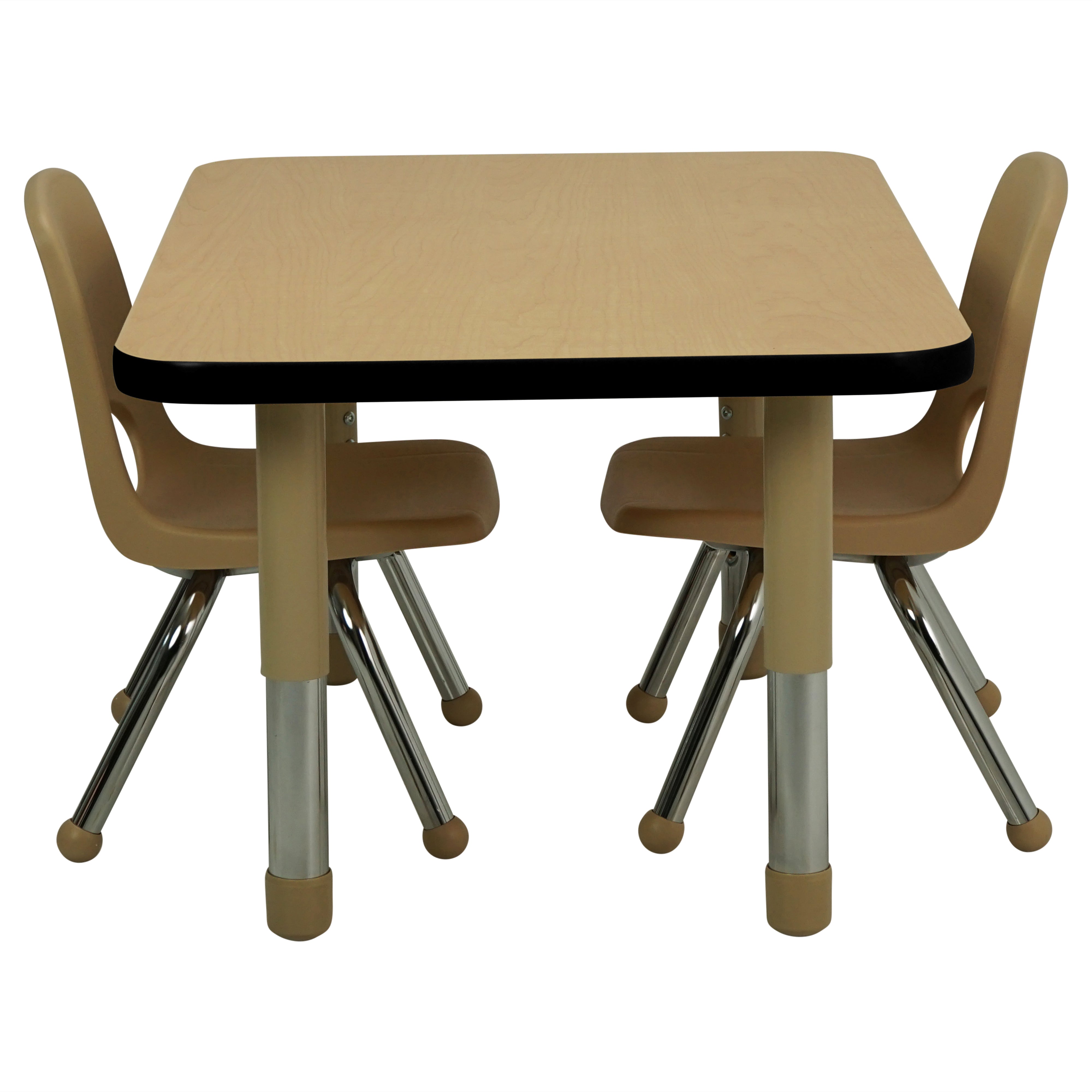 24" x 36" Rectangle T-Molding Activity Table with Adjustable Tiny Tot Legs - Maple/Black/Sand