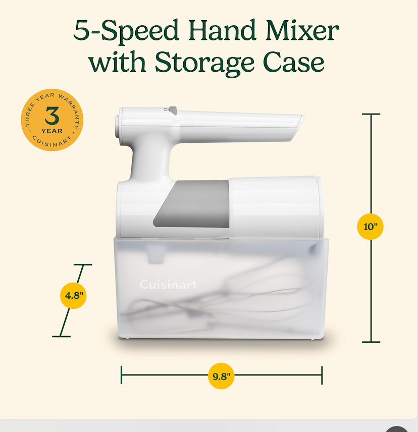 5 Speed Hand Mixer with Storage Case