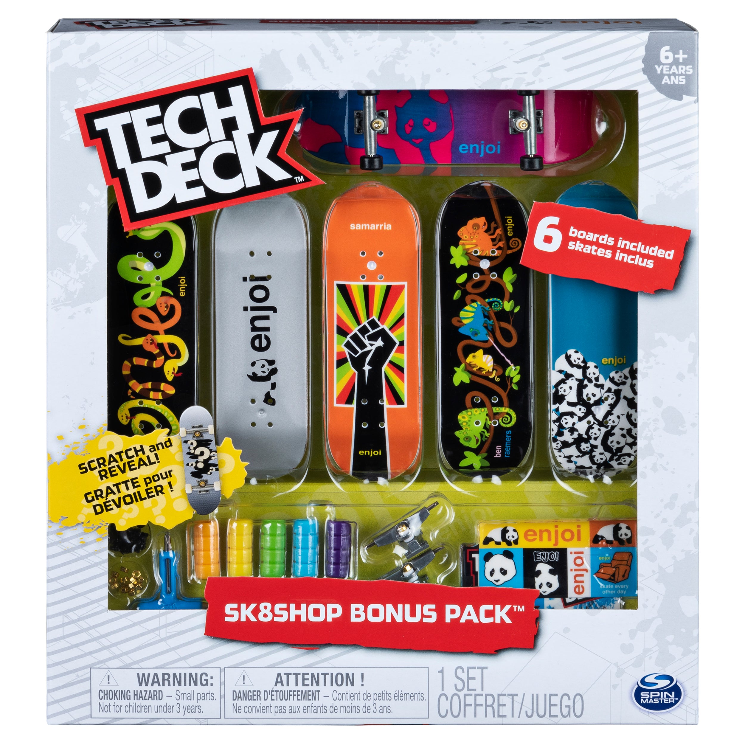 Tech Deck, Sk8shop Fingerboard Bonus Pack, Collectible and Customizable Mini Skateboards Styles May Vary
