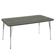 36" x 60" Rectangle La Madera Activity Table with Standard Legs - Gray Wood/Silver