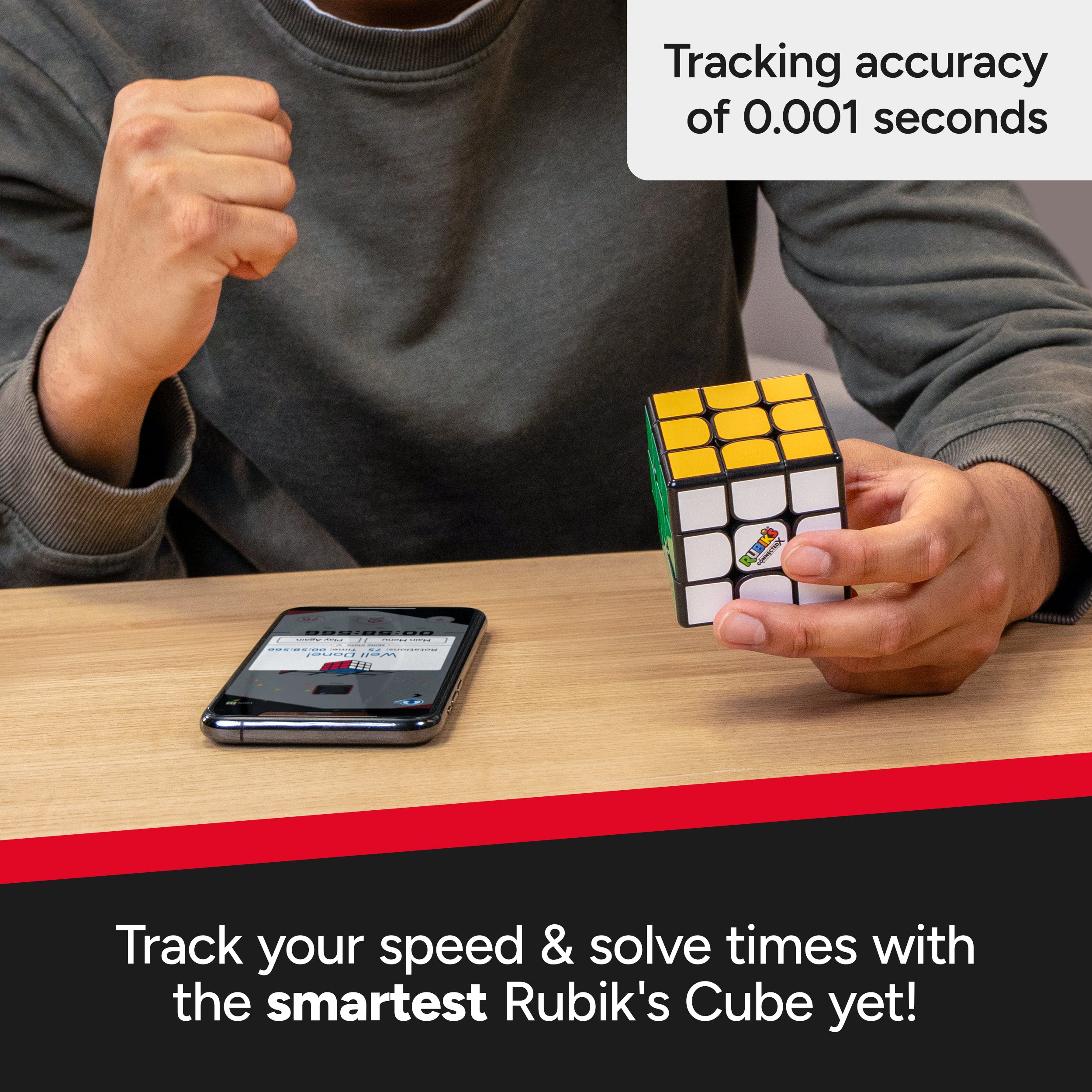 Rubik's Cube, The Official Rubik’s ConnectedX, Bluetooth-Enabled 3x3 Speed Cube with Guided Learning App for Beginners, Brain Teaser Fidget Toy & Puzzle for Adults, Teens, & Kids, for Ages 8 & Up