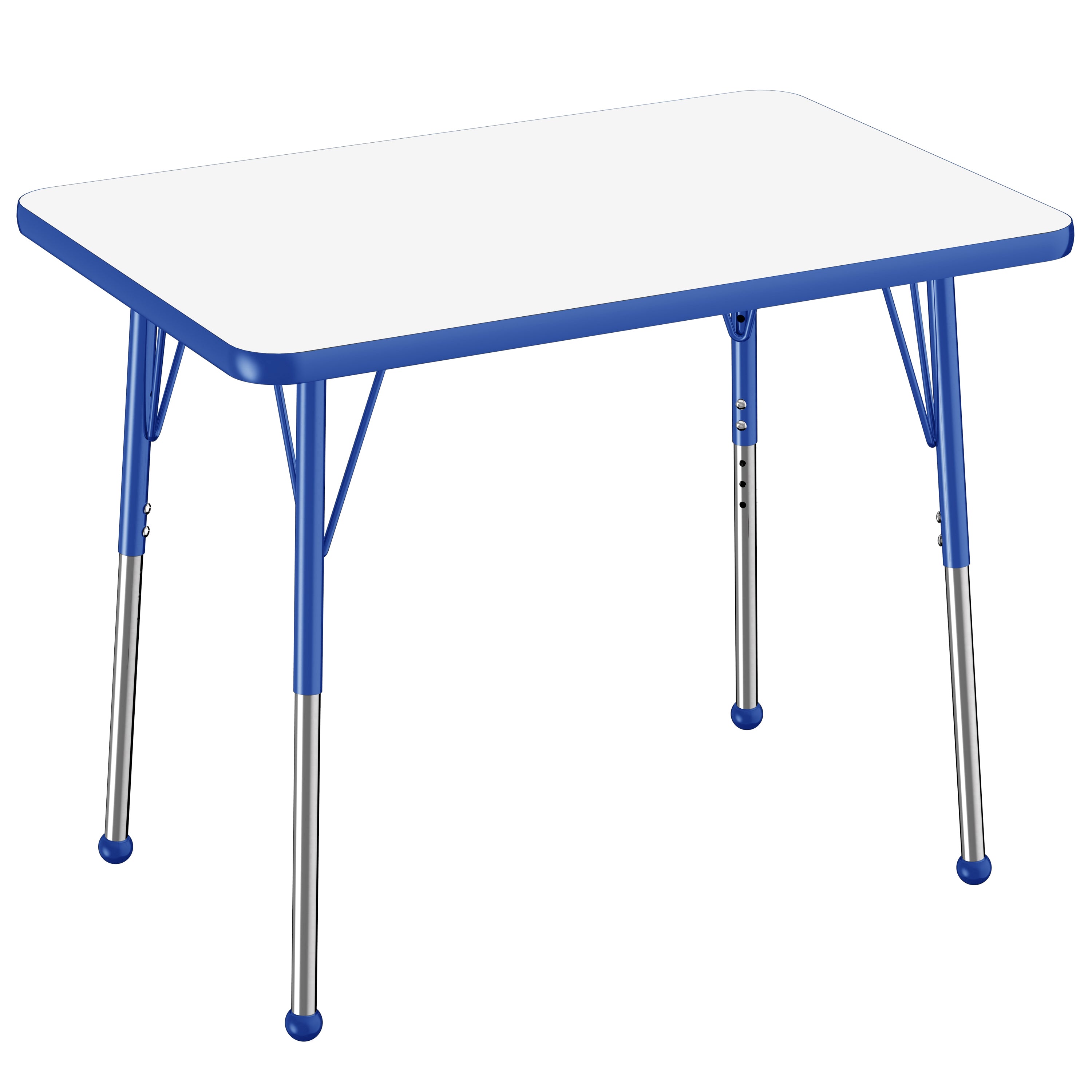 24" x 36" Rectangle Dry-Erase Activity Table with Adjustable Standard Ball Glide Legs - Whiteboard/Blue