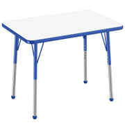 24" x 36" Rectangle Dry-Erase Activity Table with Adjustable Standard Ball Glide Legs - Whiteboard/Blue