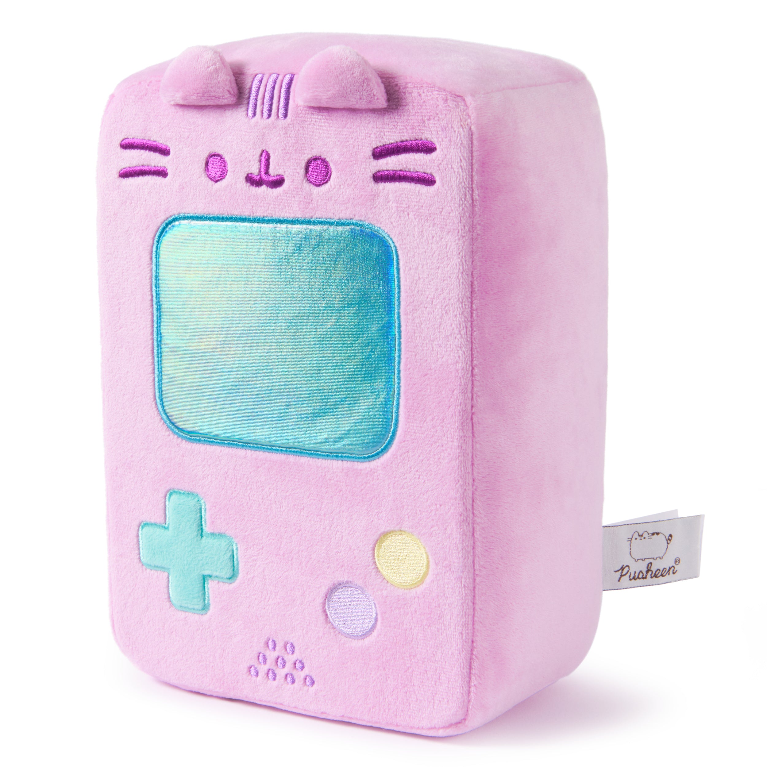 GUND Pusheen Gaming Handheld Console Plush, Squishy Toy, Collectible Plush Toy, Gaming Décor, Stuffed Animal for Ages 8 and Up, Purple, 9.5”