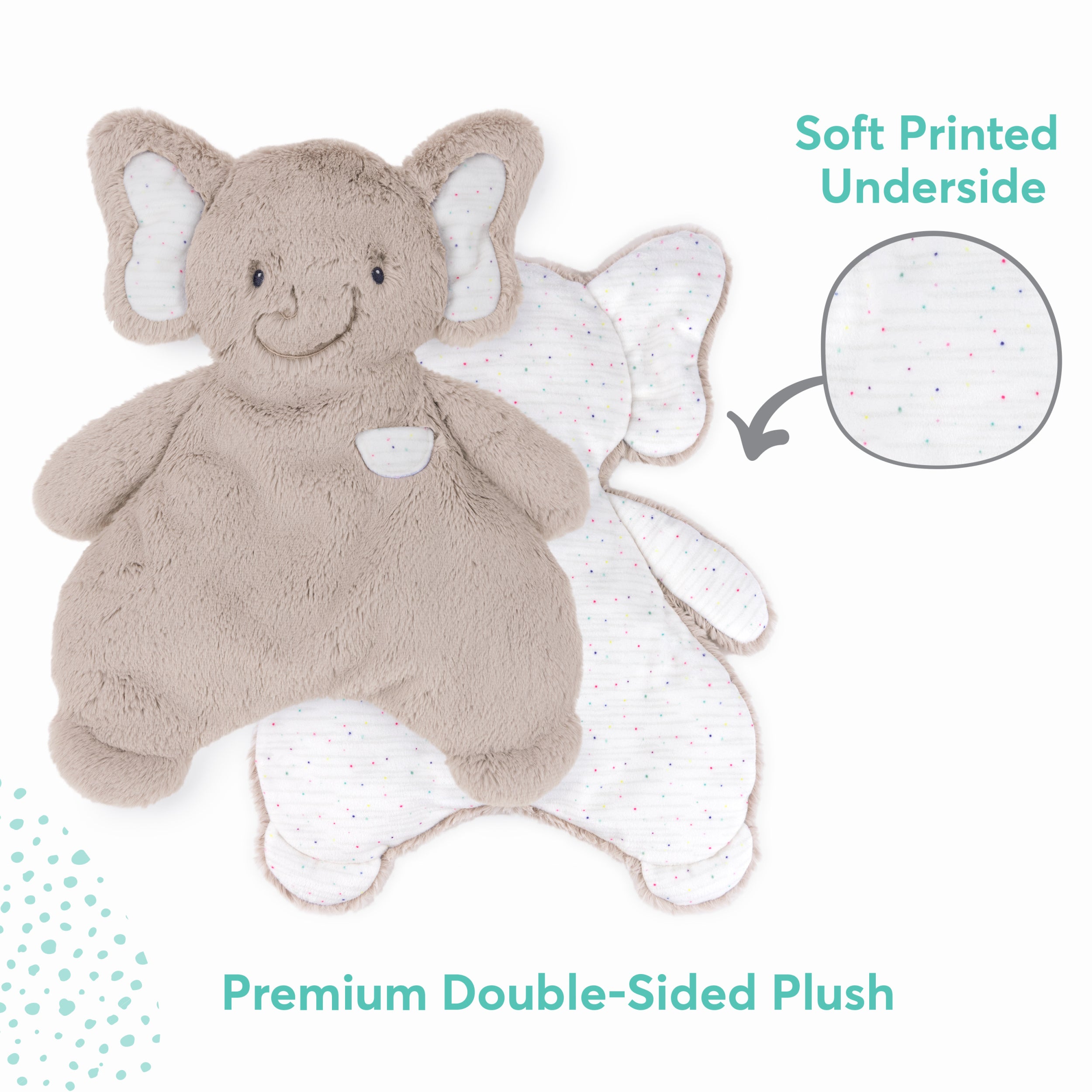 Baby GUND Oh So Snuggly Elephant Lovey, Premium Soft Plush Blanket for Babies and Newborns, Ash Grey