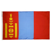 Mongolia Flag 3x5 ft. Nylon SolarGuard Nyl-Glo 100% Made in USA to Official Design Specifications by Annin Flagmakers.  Model 195777
