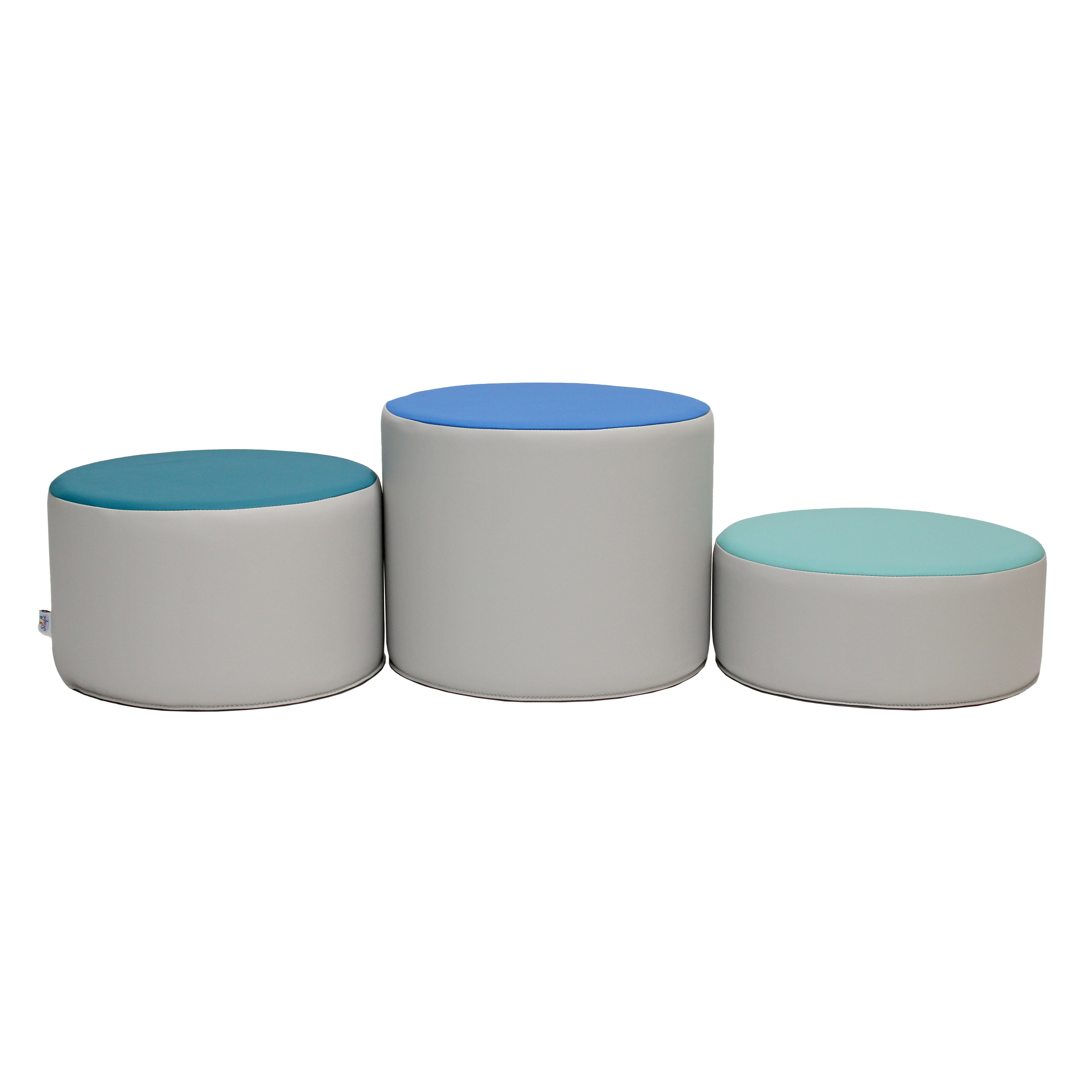 SoftScape 15" Round Ottomans, 3-Piece - Contemporary