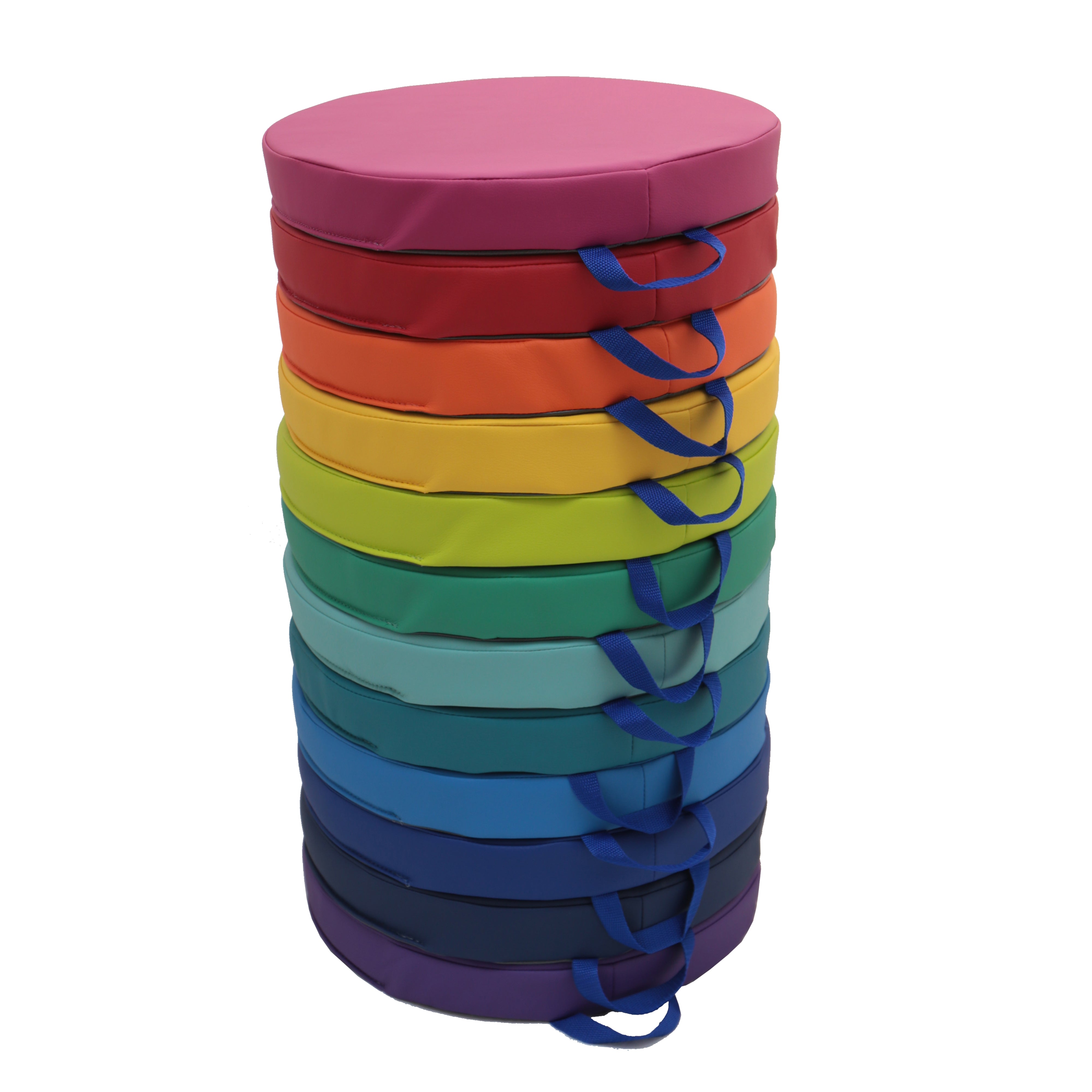 SoftScape 15" Round Floor Cushions, 12-Piece - Prism