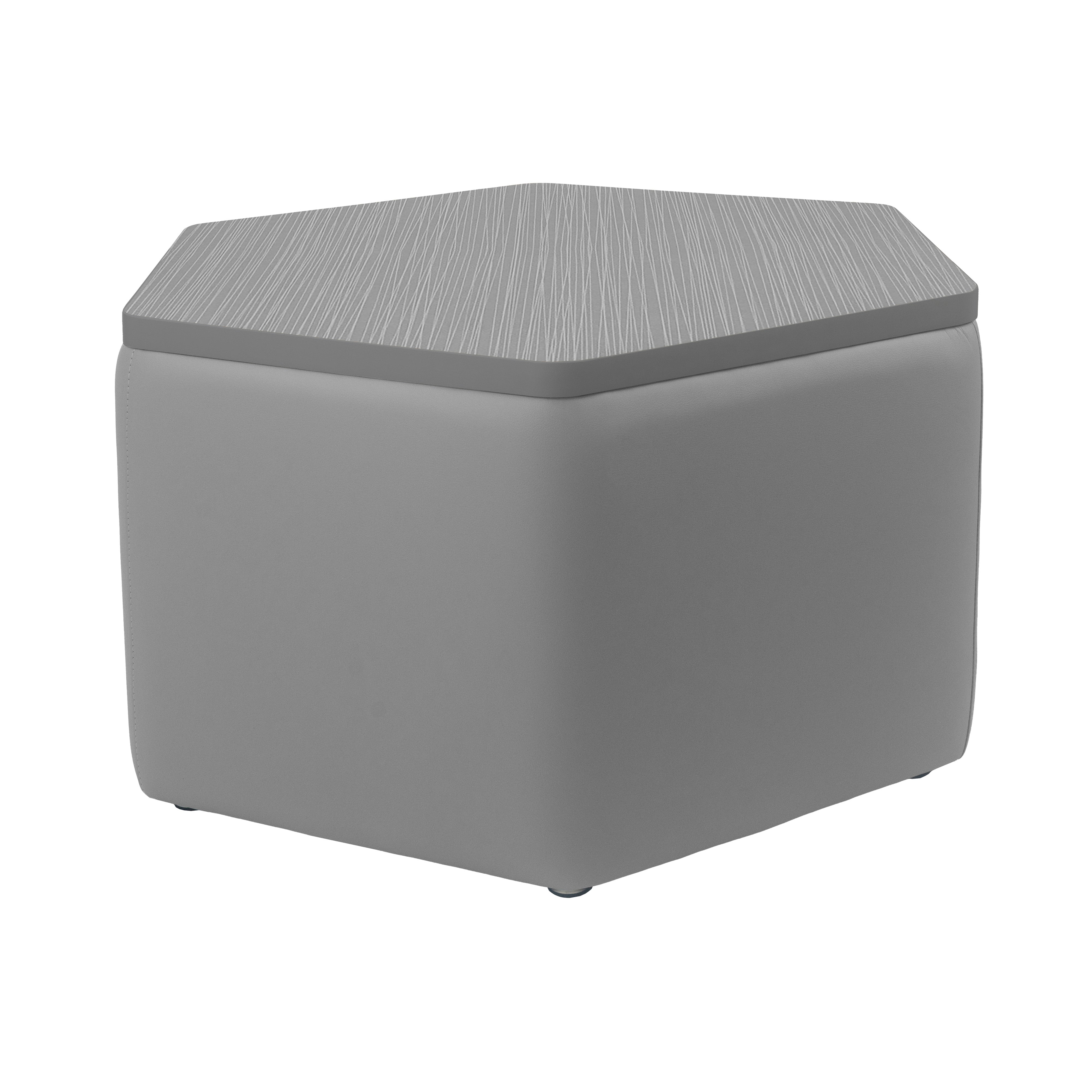 Pro Series Upholstered Hexagon Ottoman Table 18" Height - Gray/Cosmic Strandz