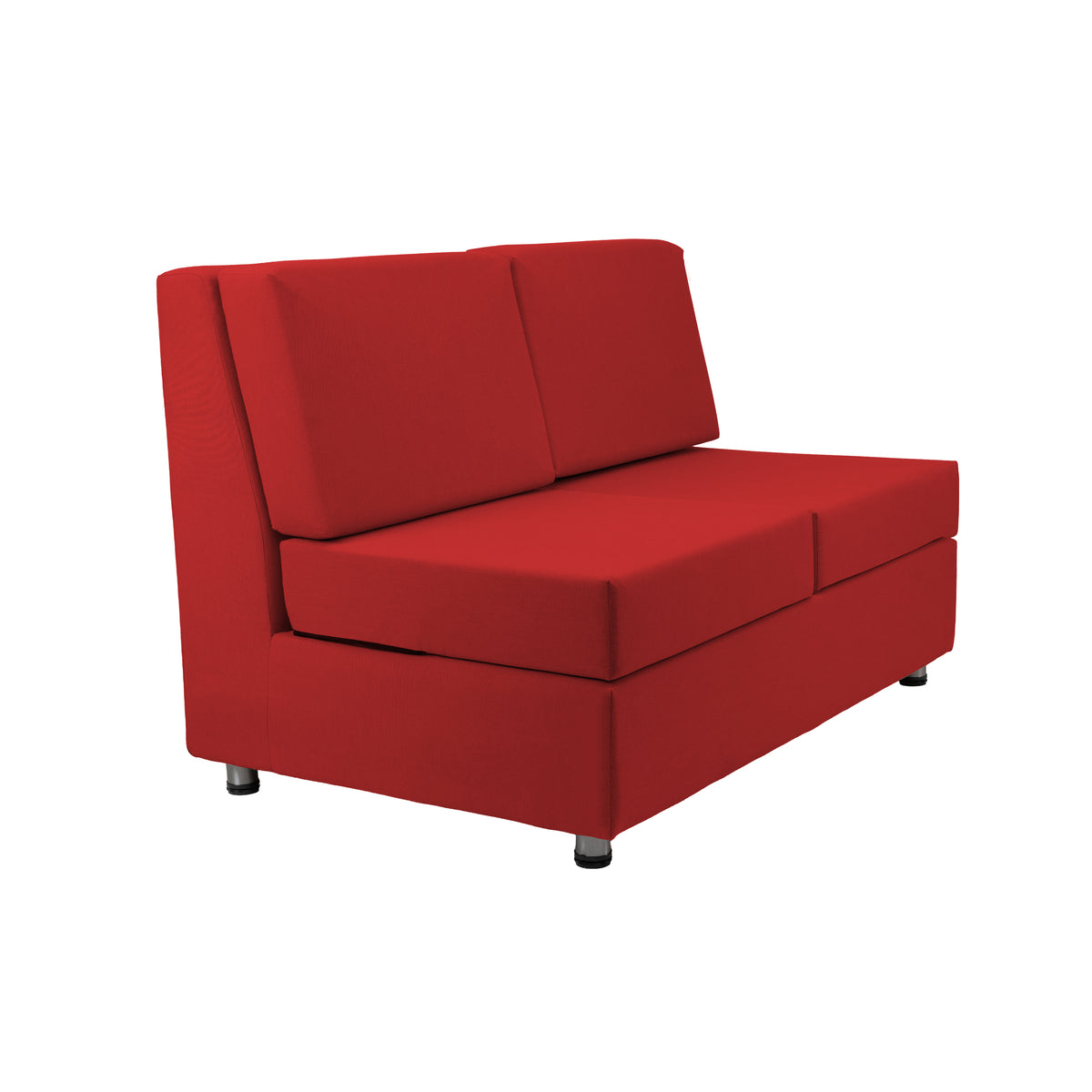 Outdoor Armless Sofa with Sunbrella - Canvas Jockey Red