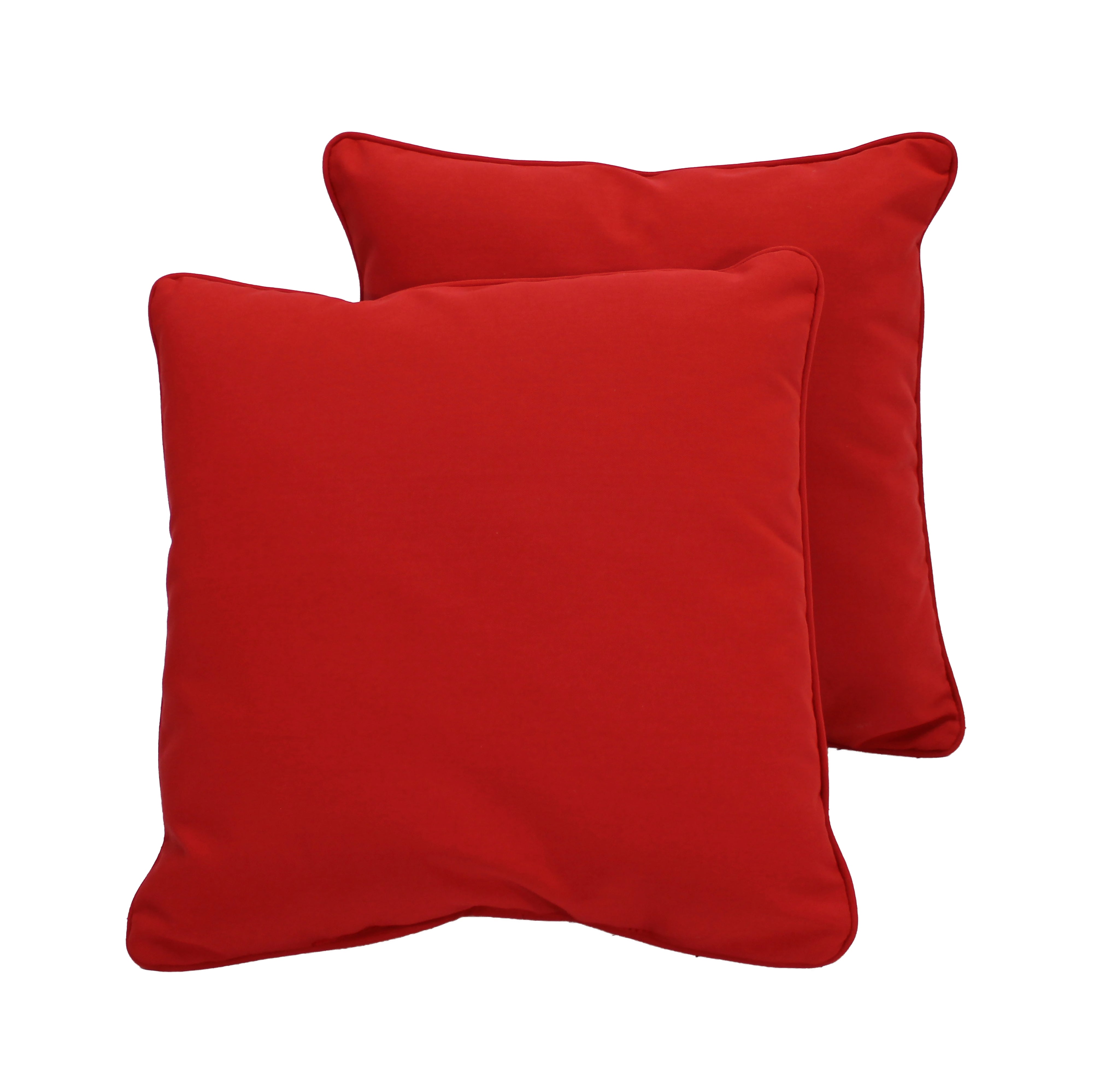 Presidio 18"x 18" Square Indoor/Outdoor Pillow with Piping, 2-Piece - Red