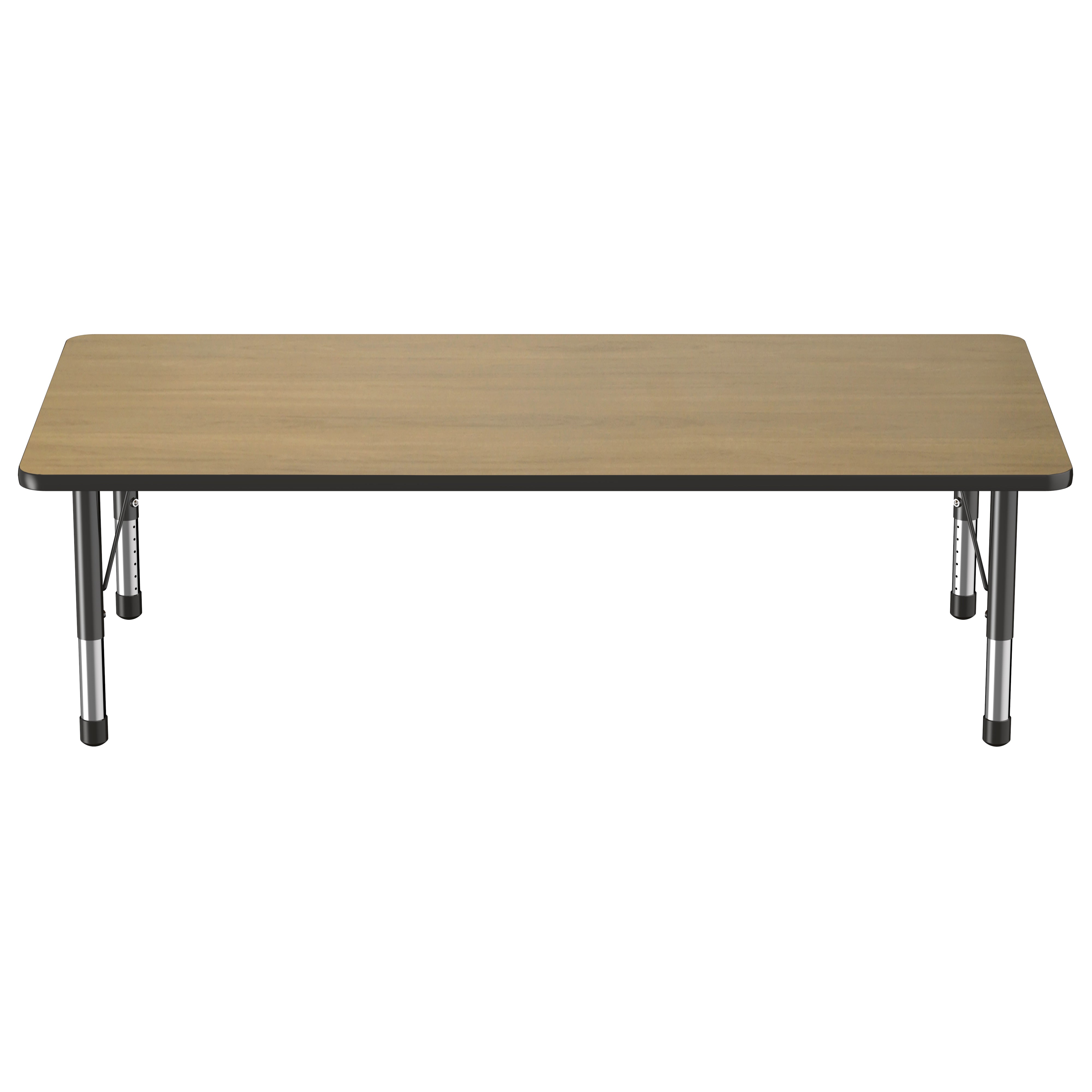 36" x 72" Rectangle T-Molding Activity Table with Adjustable Chunky Legs - Pasadena Oak/Black