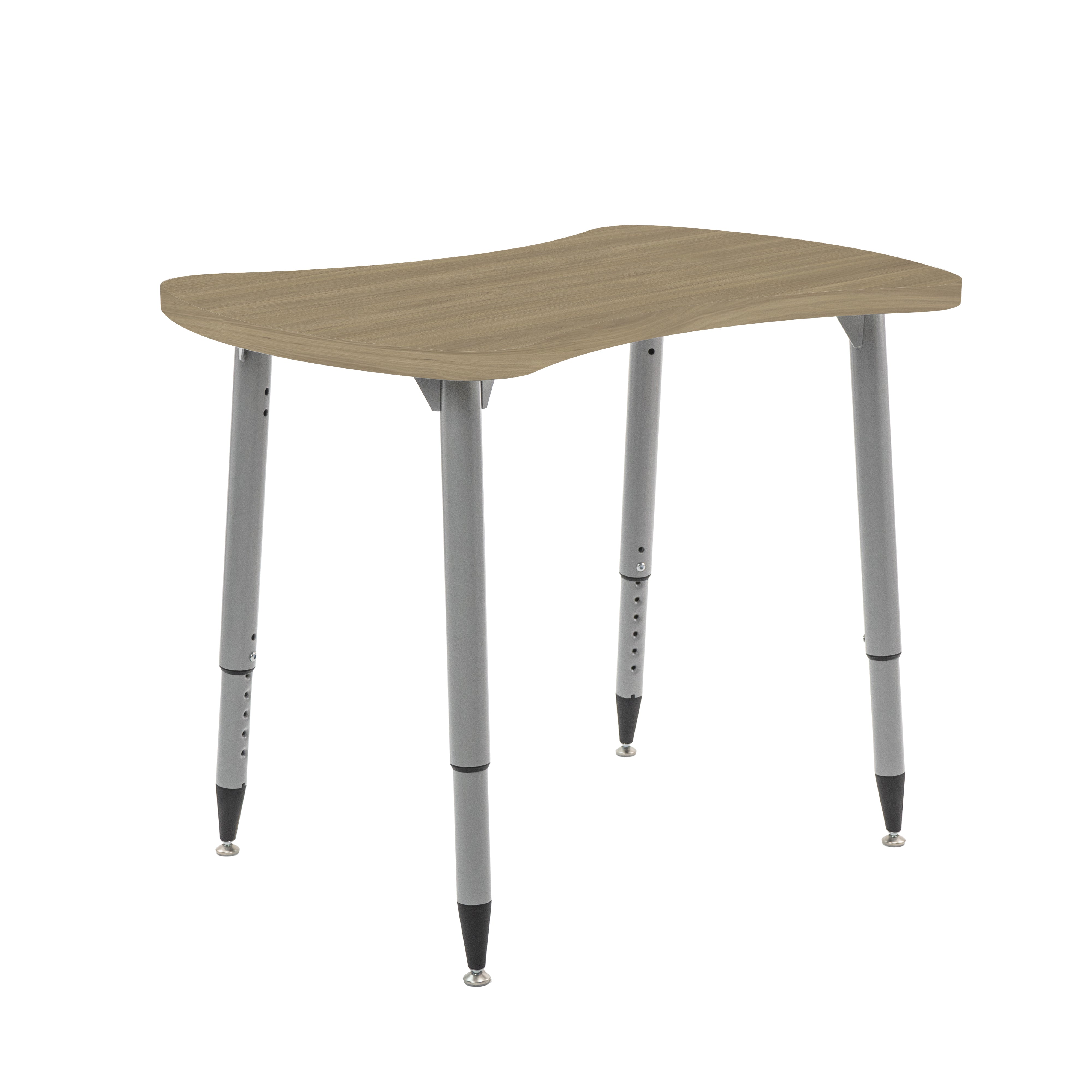 Adapte 25" x 37" Bowtie Woodgrain Activity Table with Adjustable Tapered Legs - Pasadena Oak/Silver
