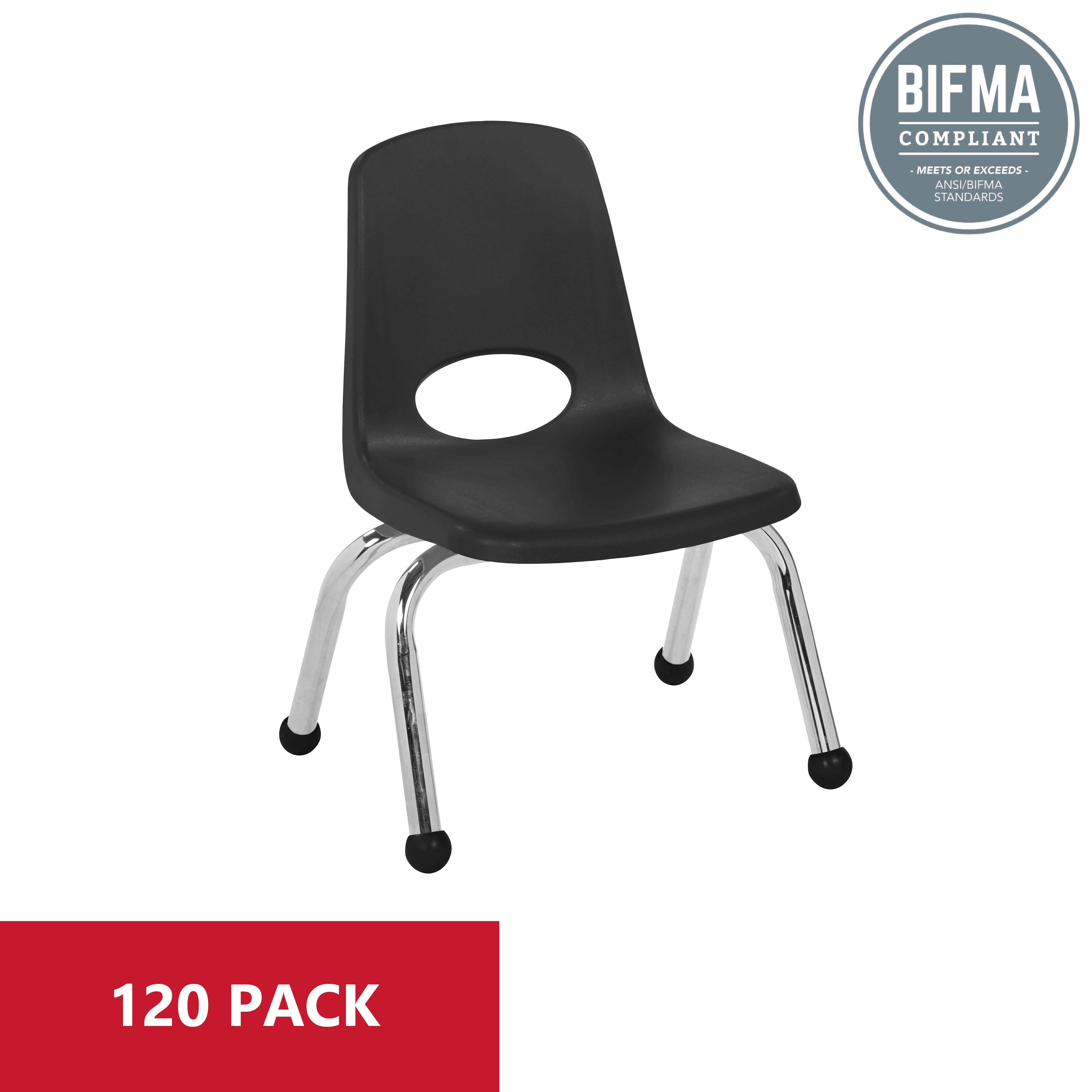10" Stack Chair with Ball Glides - Black